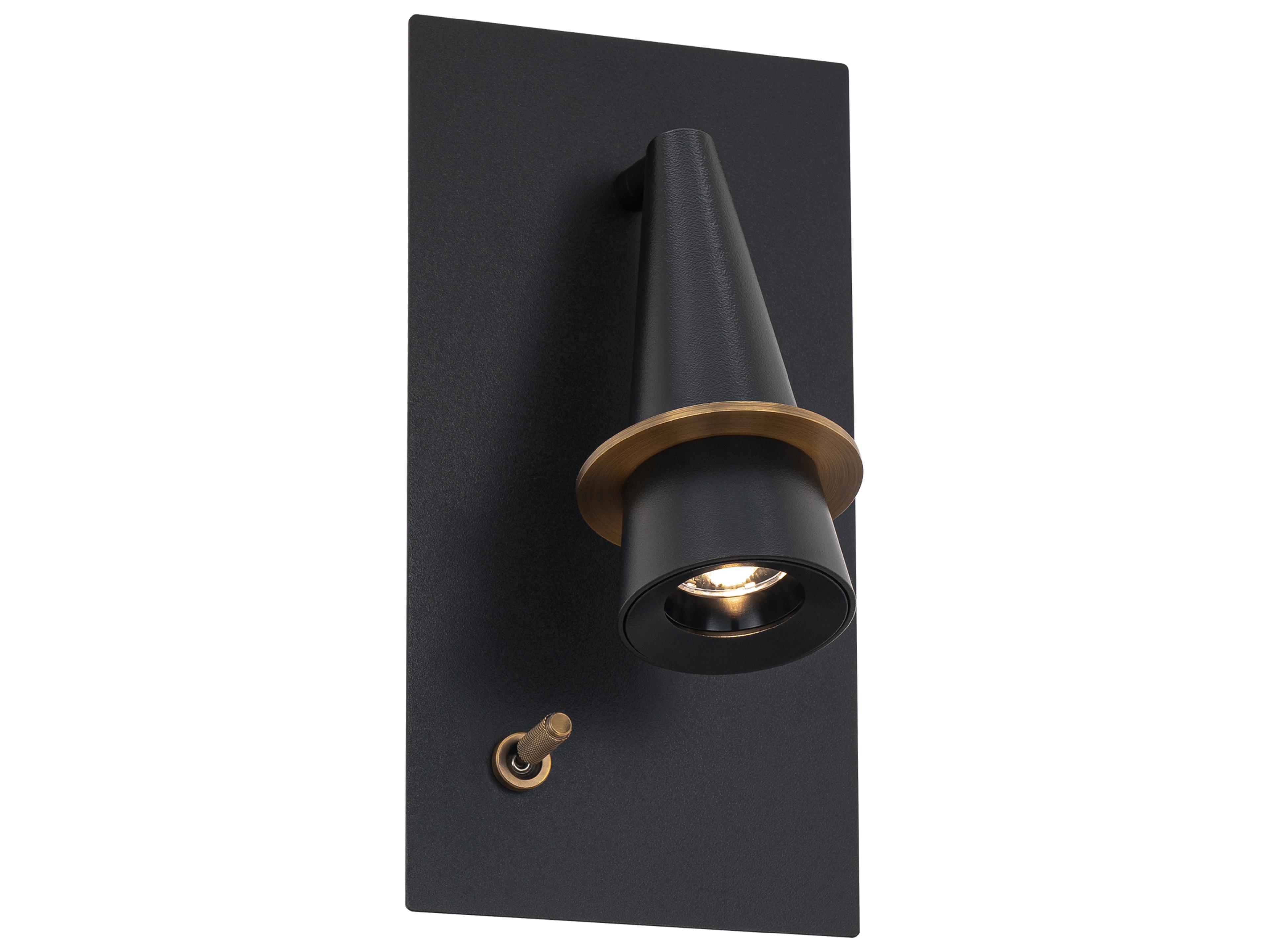 Modern Forms Wizard 1-Light Black Aged Brass Wall Sconce
