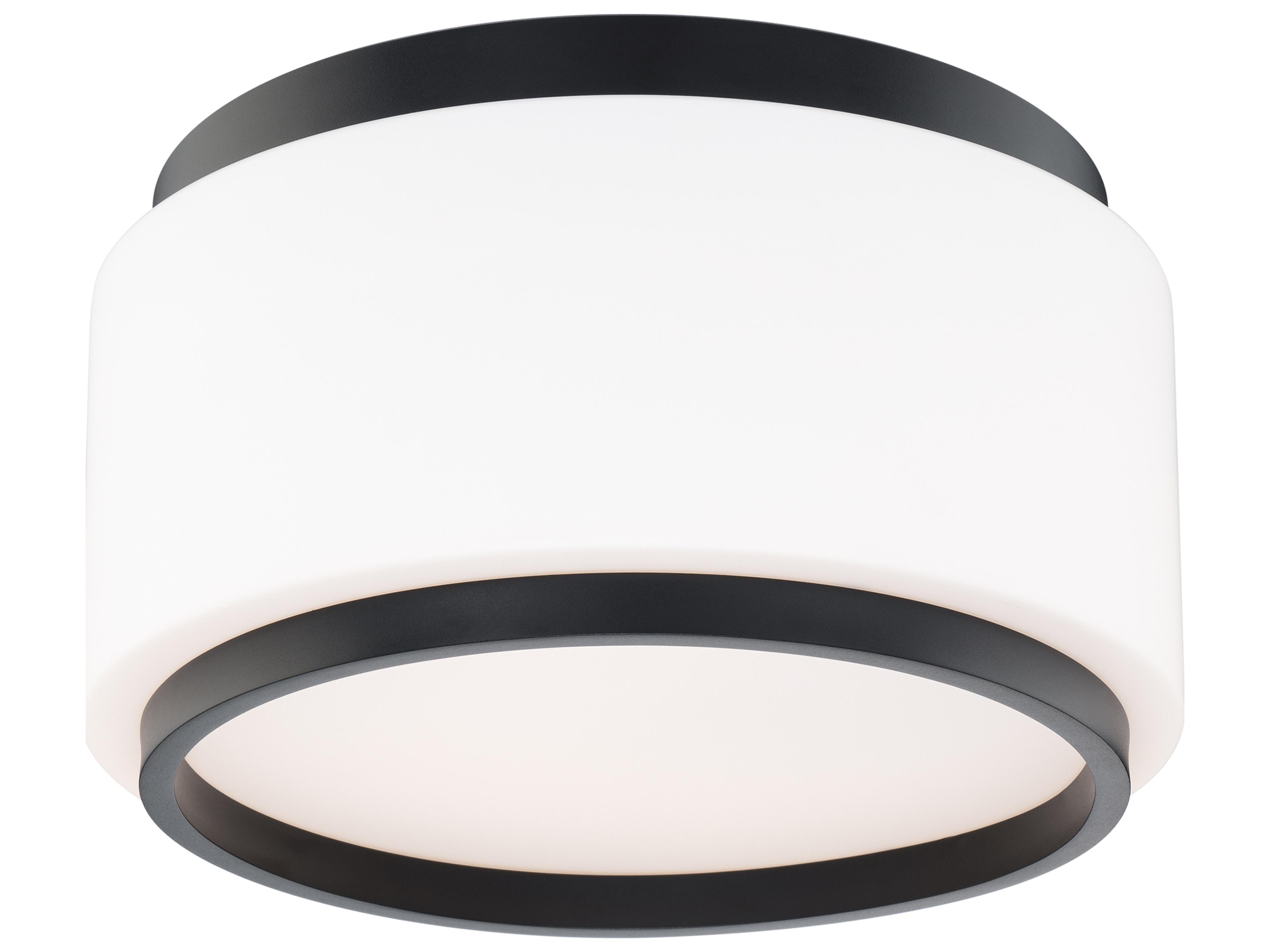 Modern Forms Preston 1-Light Black Drum Flush Mount