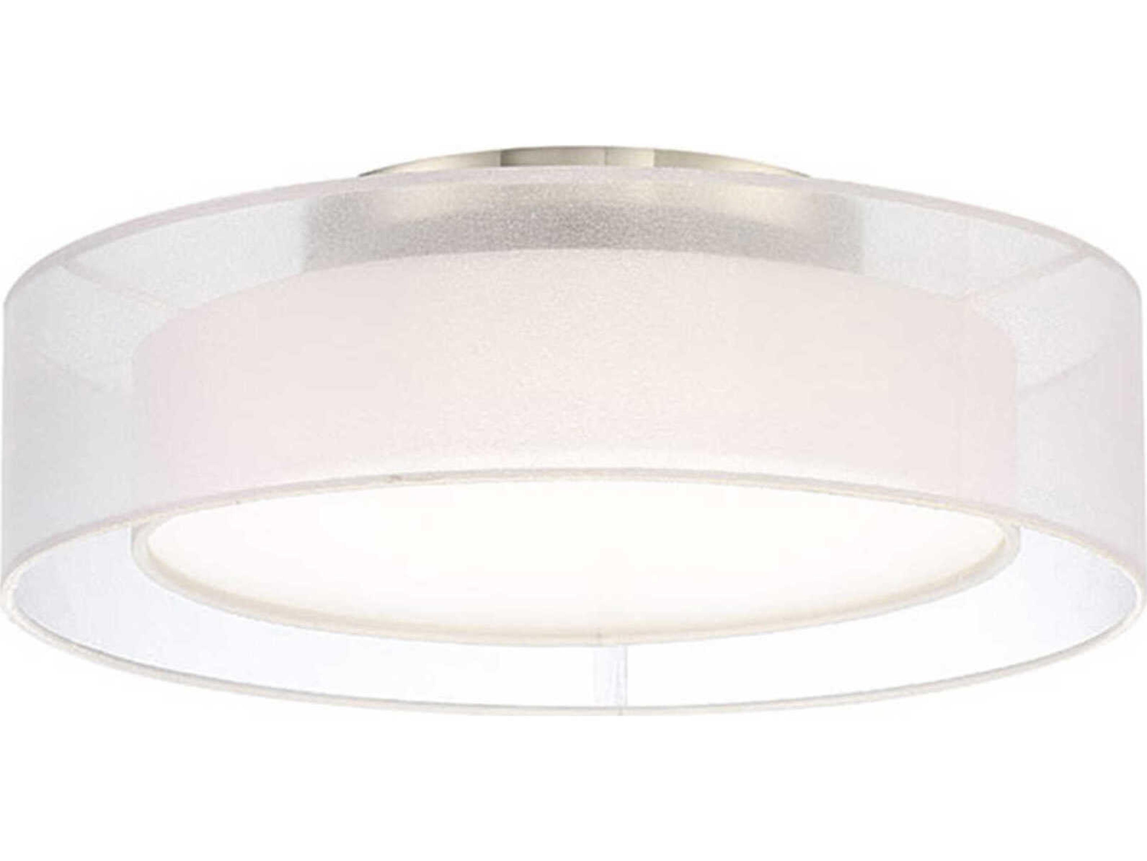 Modern Forms Metropolis 1-Light Brushed Nickel LED Drum Flush Mount