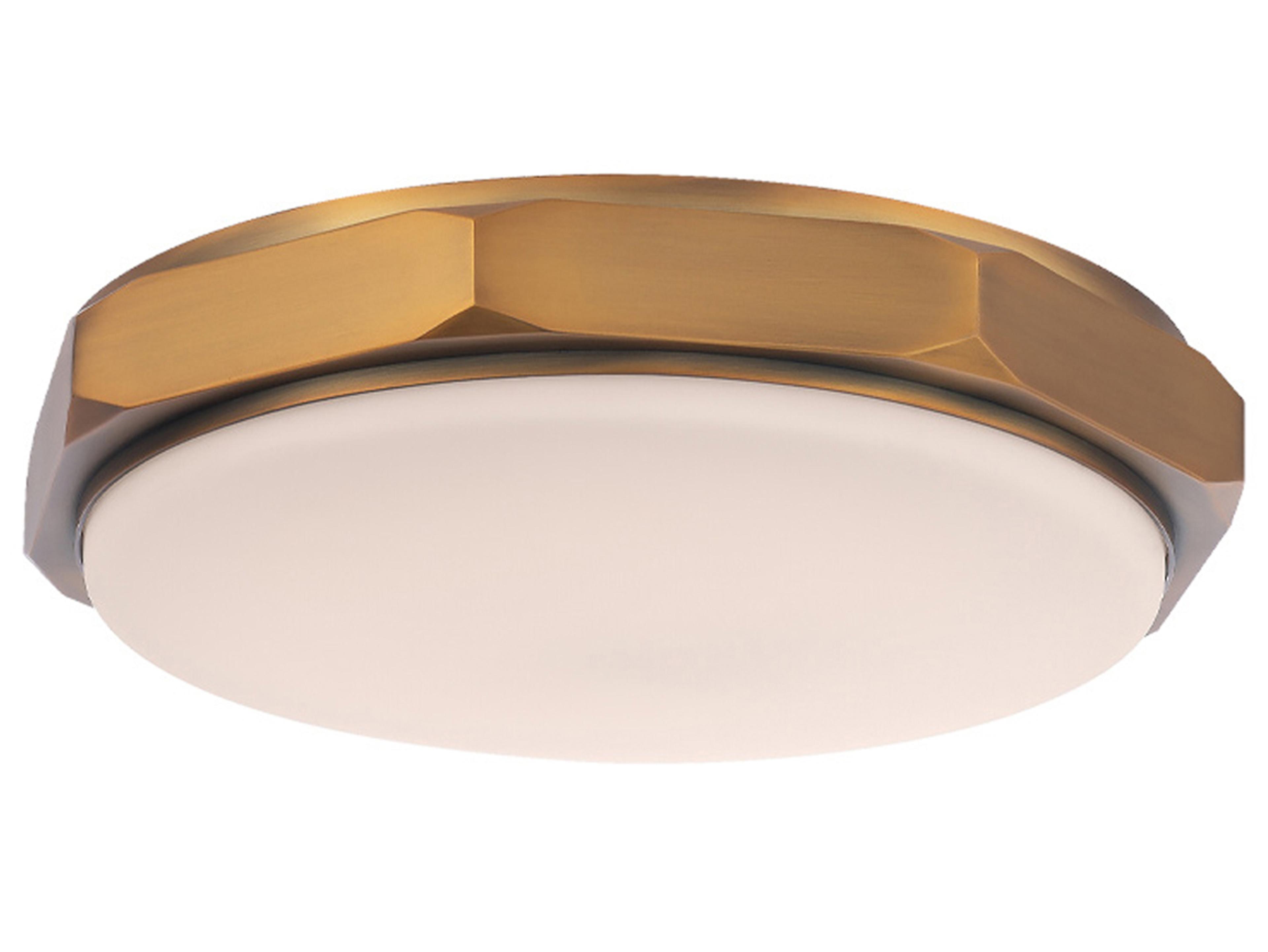 Modern Forms Grommet 1-Light Aged Brass Glass LED Round Flush Mount