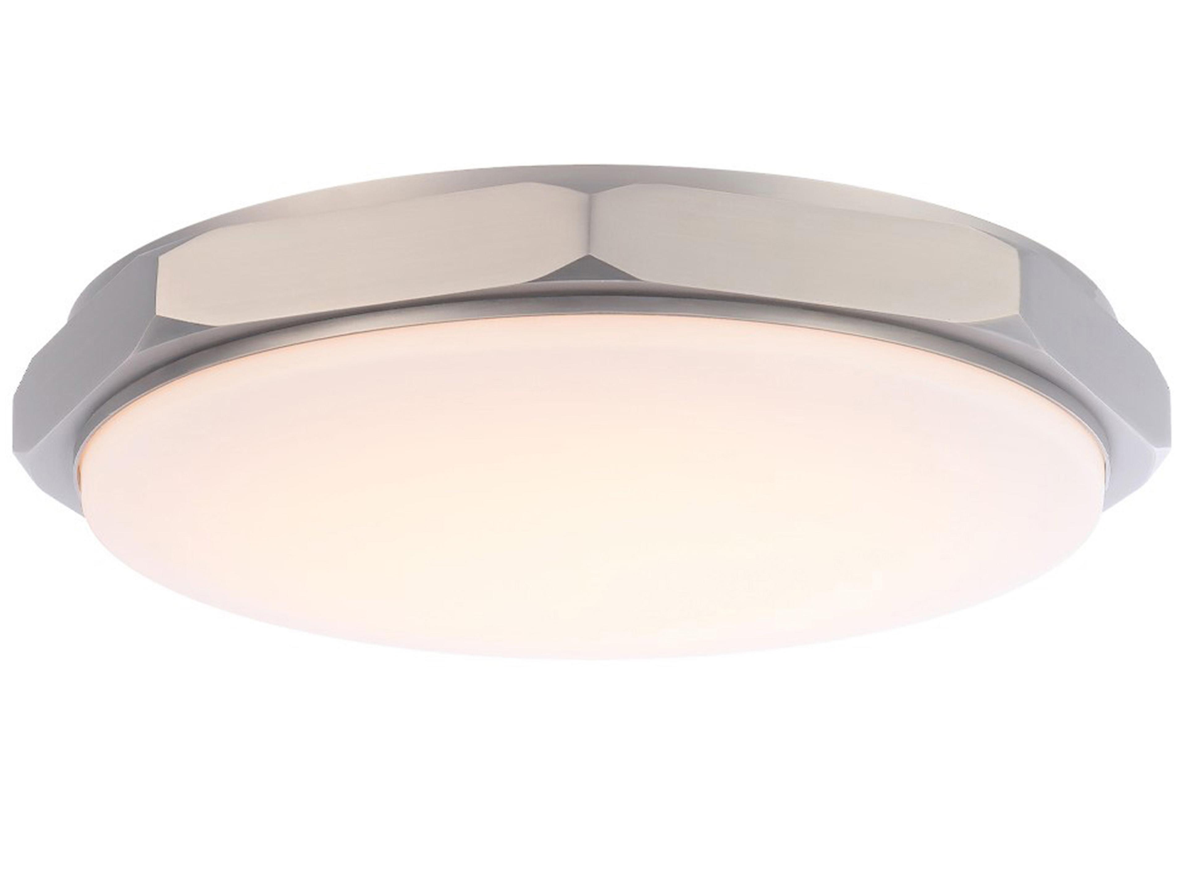 Modern Forms Grommet 1-Light Brushed Nickel Glass LED Round Flush Mount