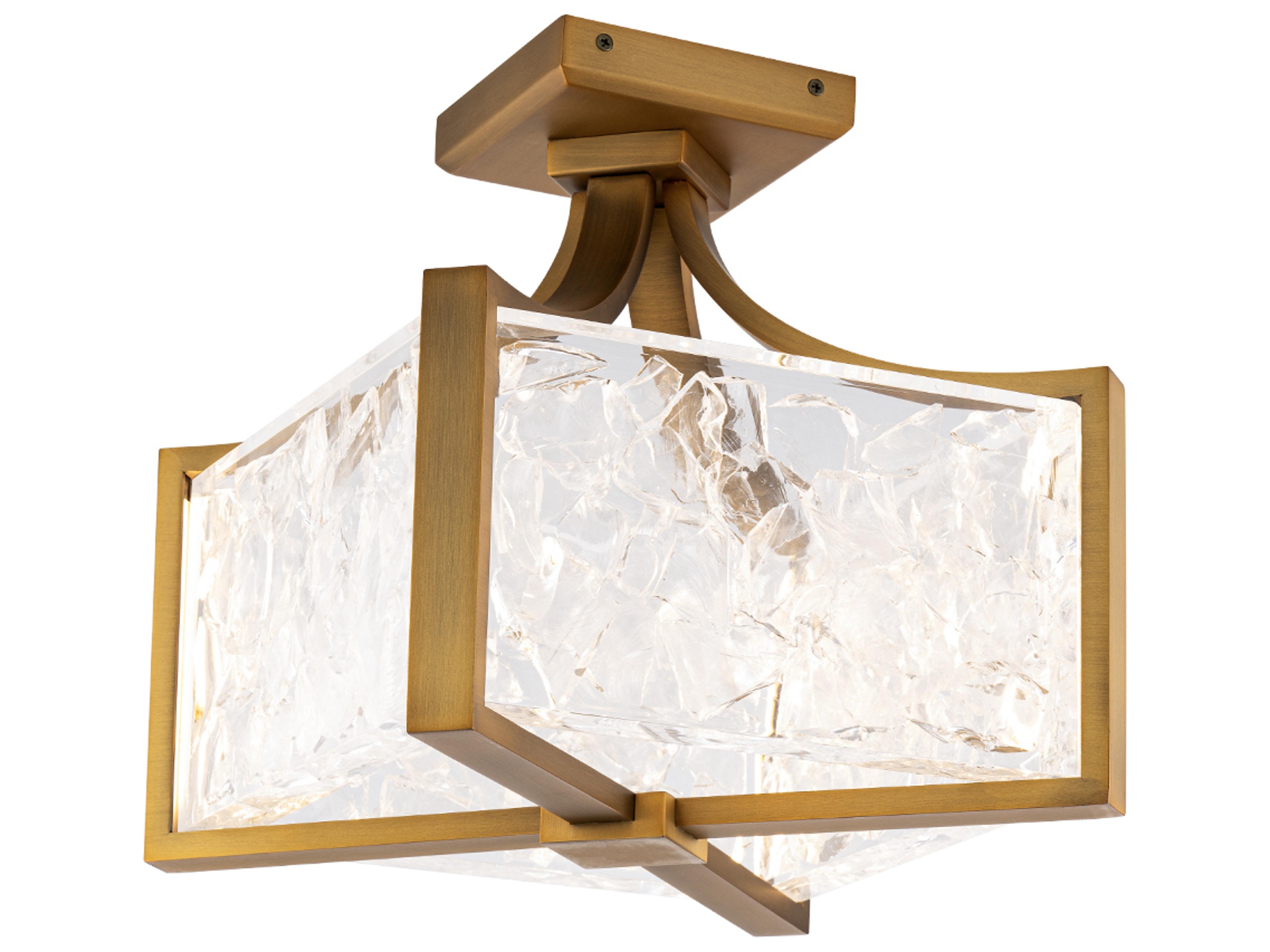 Modern Forms Emblem 1-Light Aged Brass Semi Flush Mount