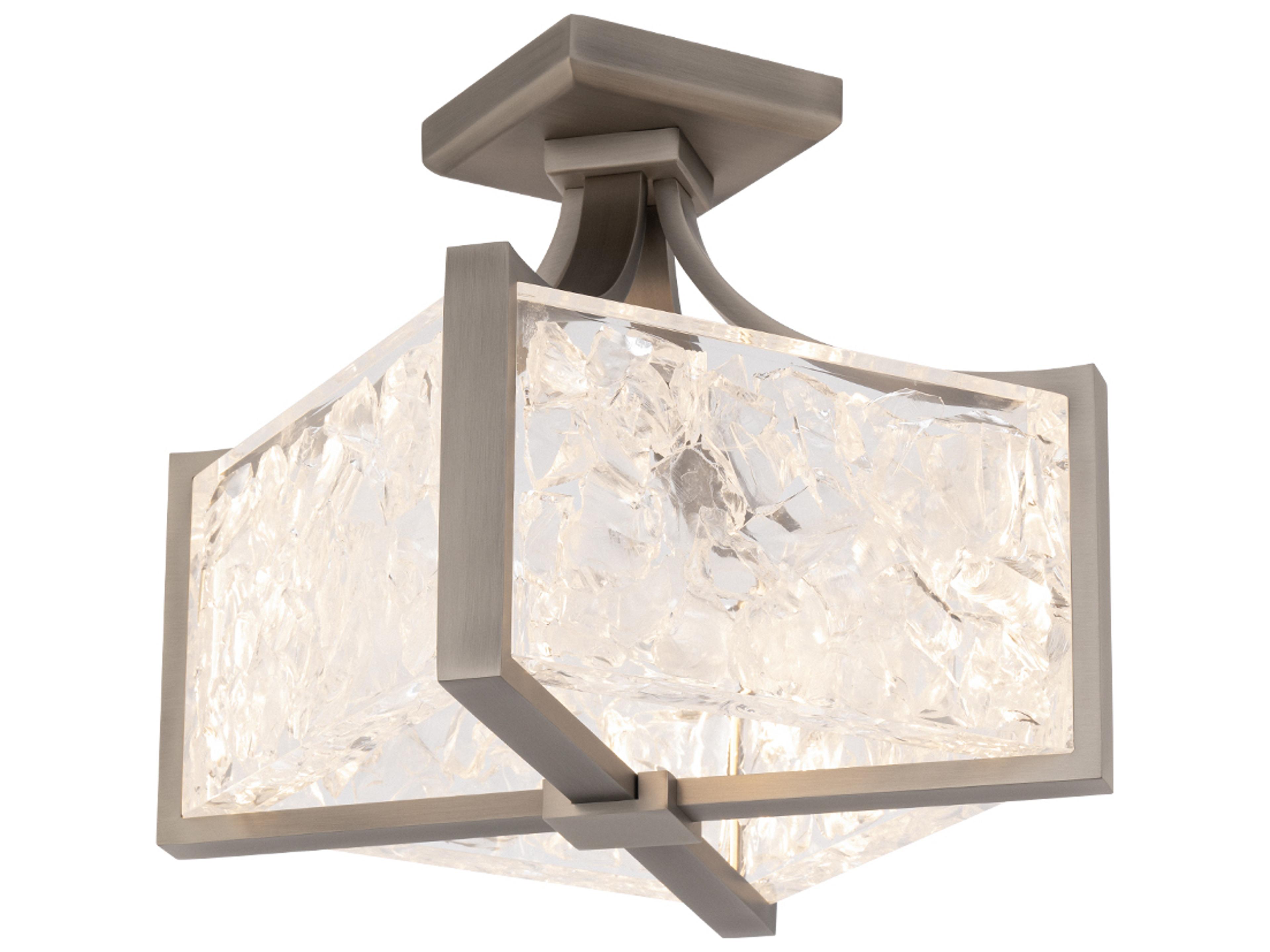 Modern Forms Emblem 1-Light Brushed Nickel Semi Flush Mount