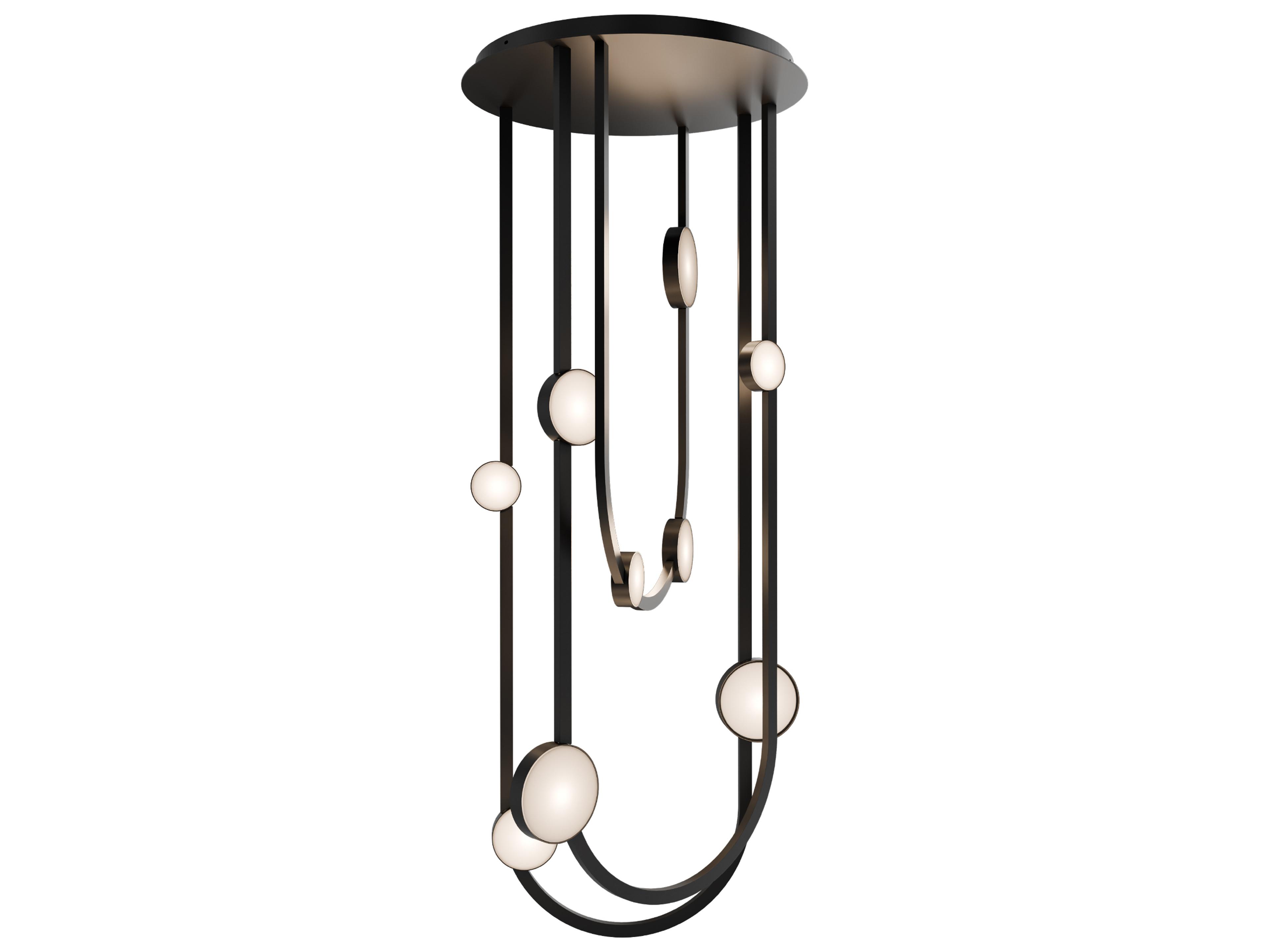 Modern Forms Tableau 10-Light Black Linear Semi Flush Mount