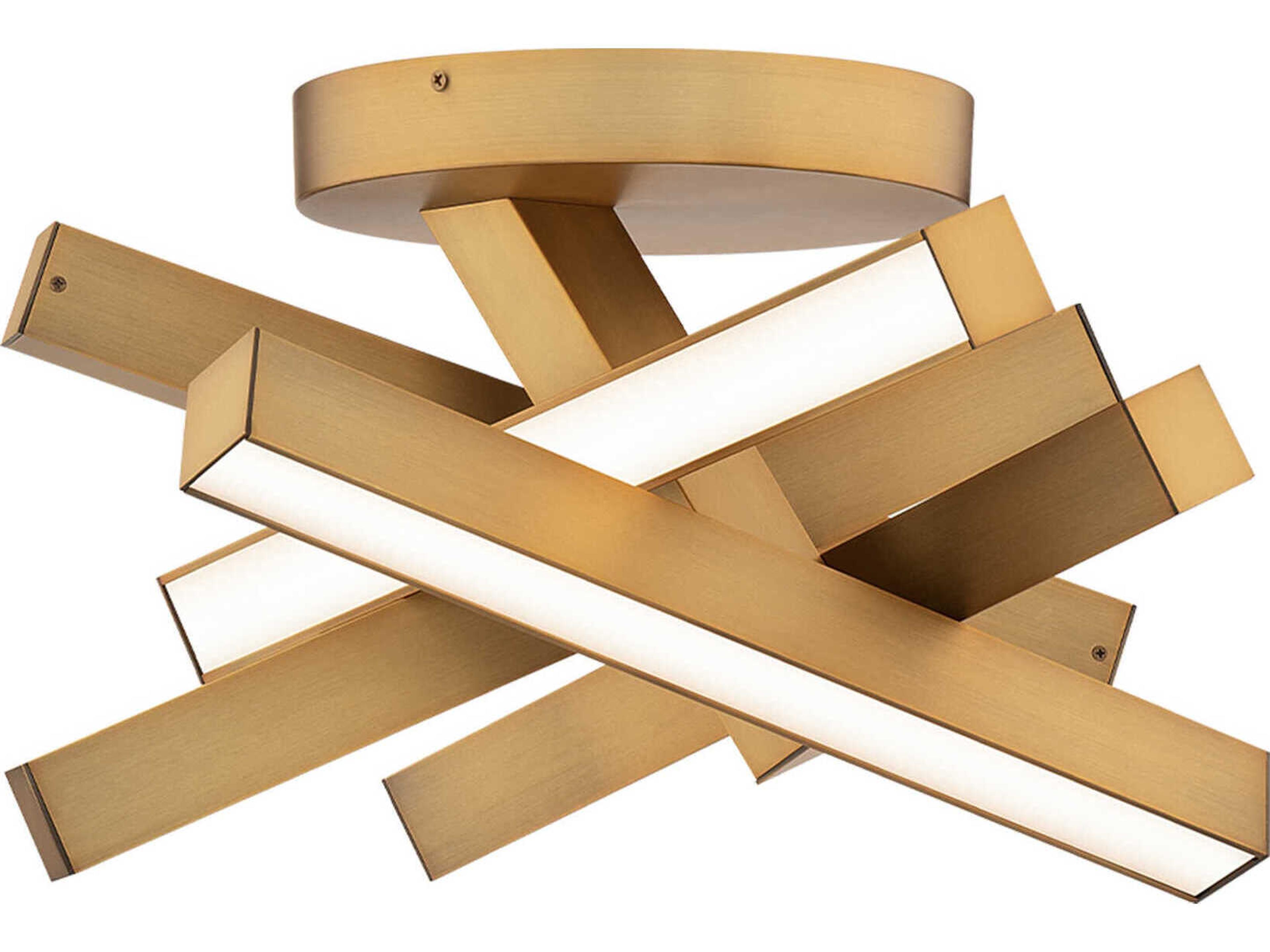Modern Forms Chaos 5-Light Aged Brass Geometric Semi Flush Mount
