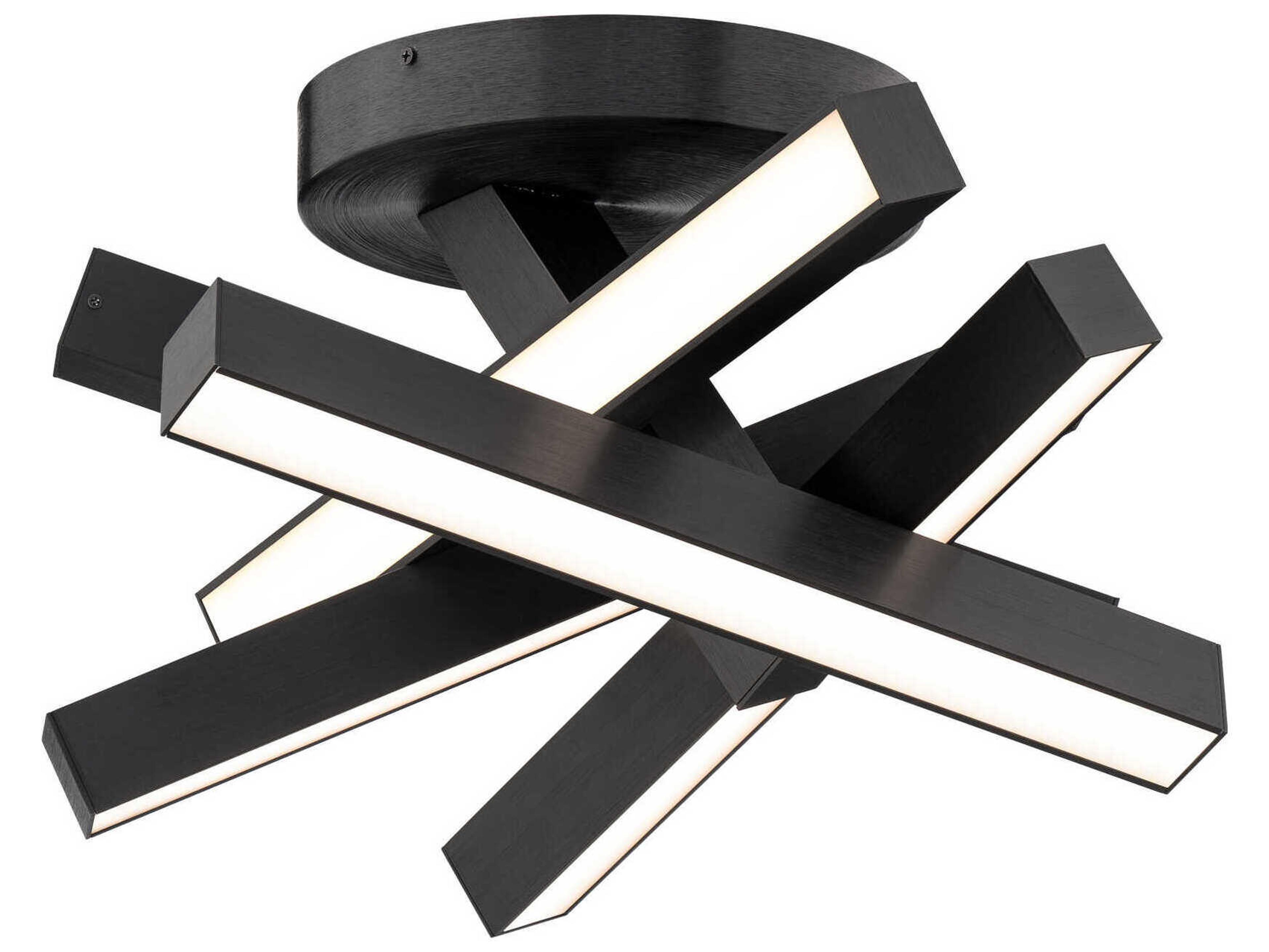 Modern Forms Chaos 5-Light Black Geometric Semi Flush Mount