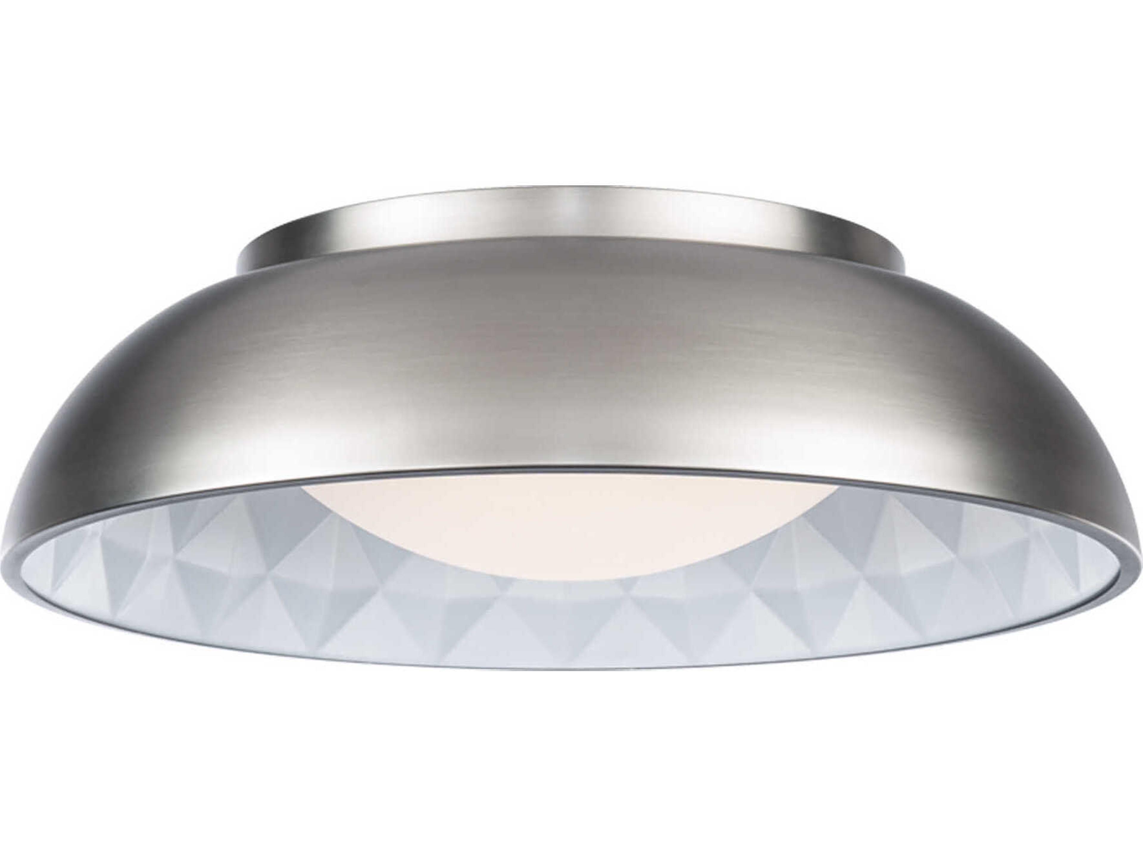 Modern Forms Prisma 1-Light Brushed Nickel Glass LED Bowl Dome Flush Mount
