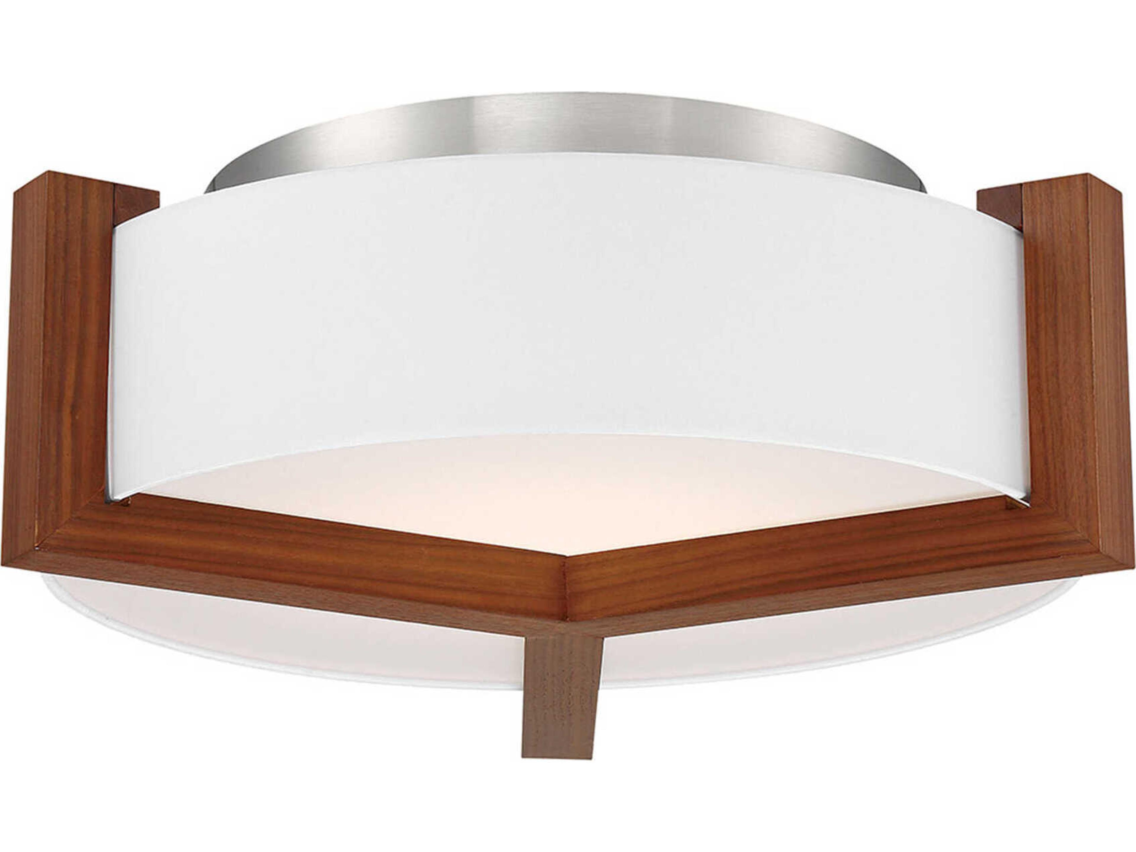 Modern Forms Segment 1-Light Dark Walnut Brown LED Drum Flush Mount