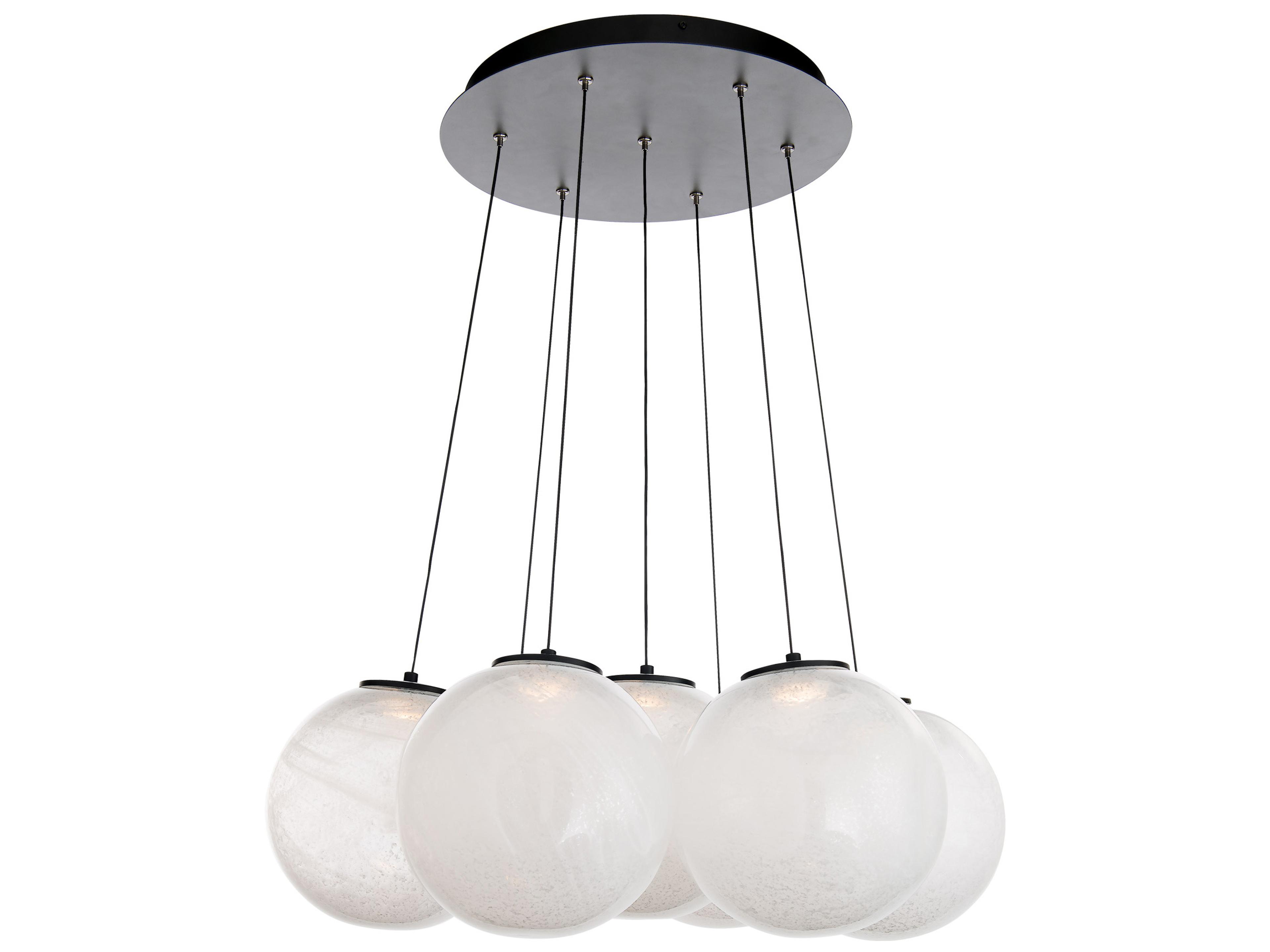 Modern Forms Cosmic 7-Light Black Glass LED Globe Pendant