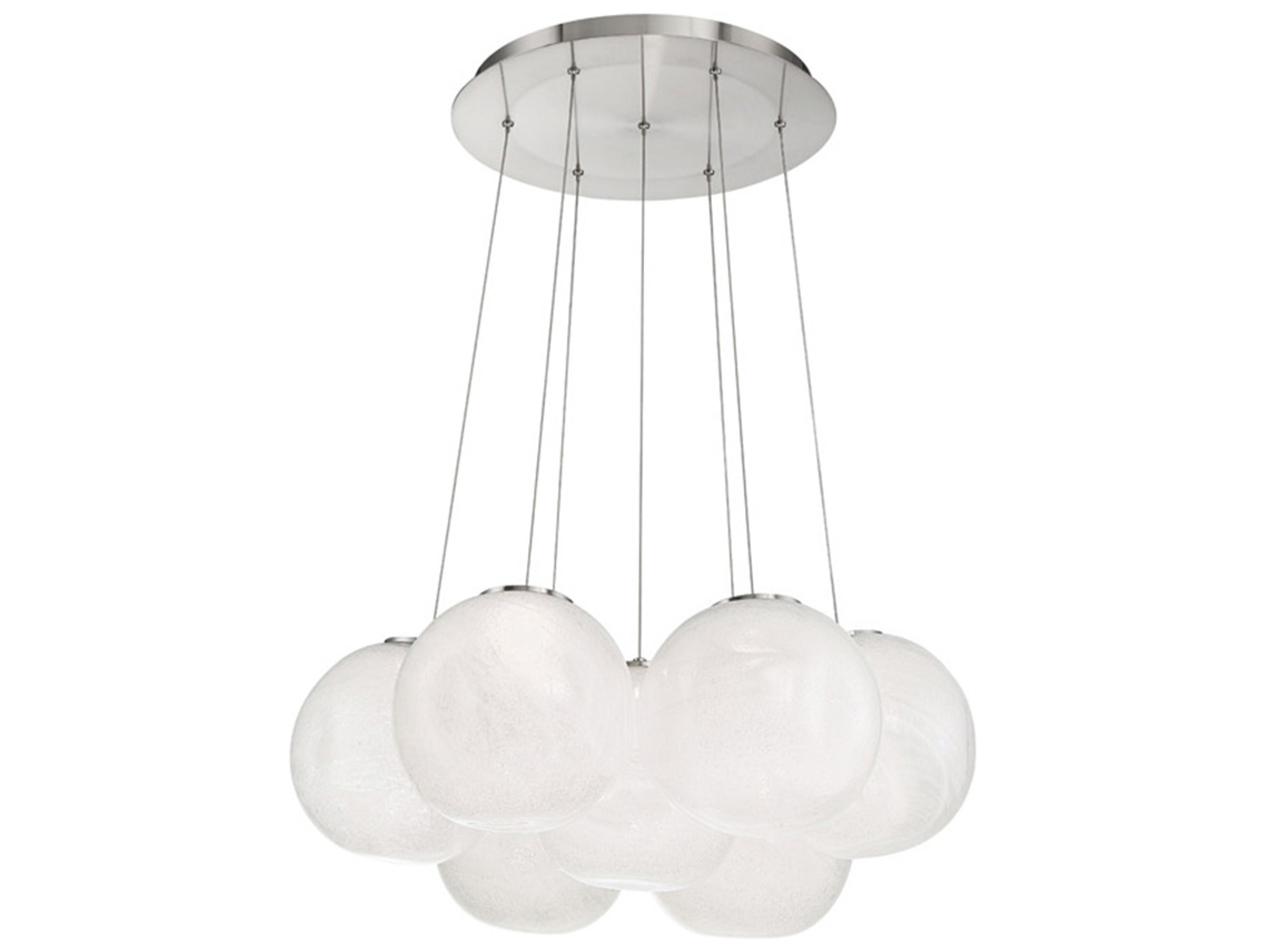 Modern Forms Cosmic 7-Light Brushed Nickel Glass LED Globe Pendant