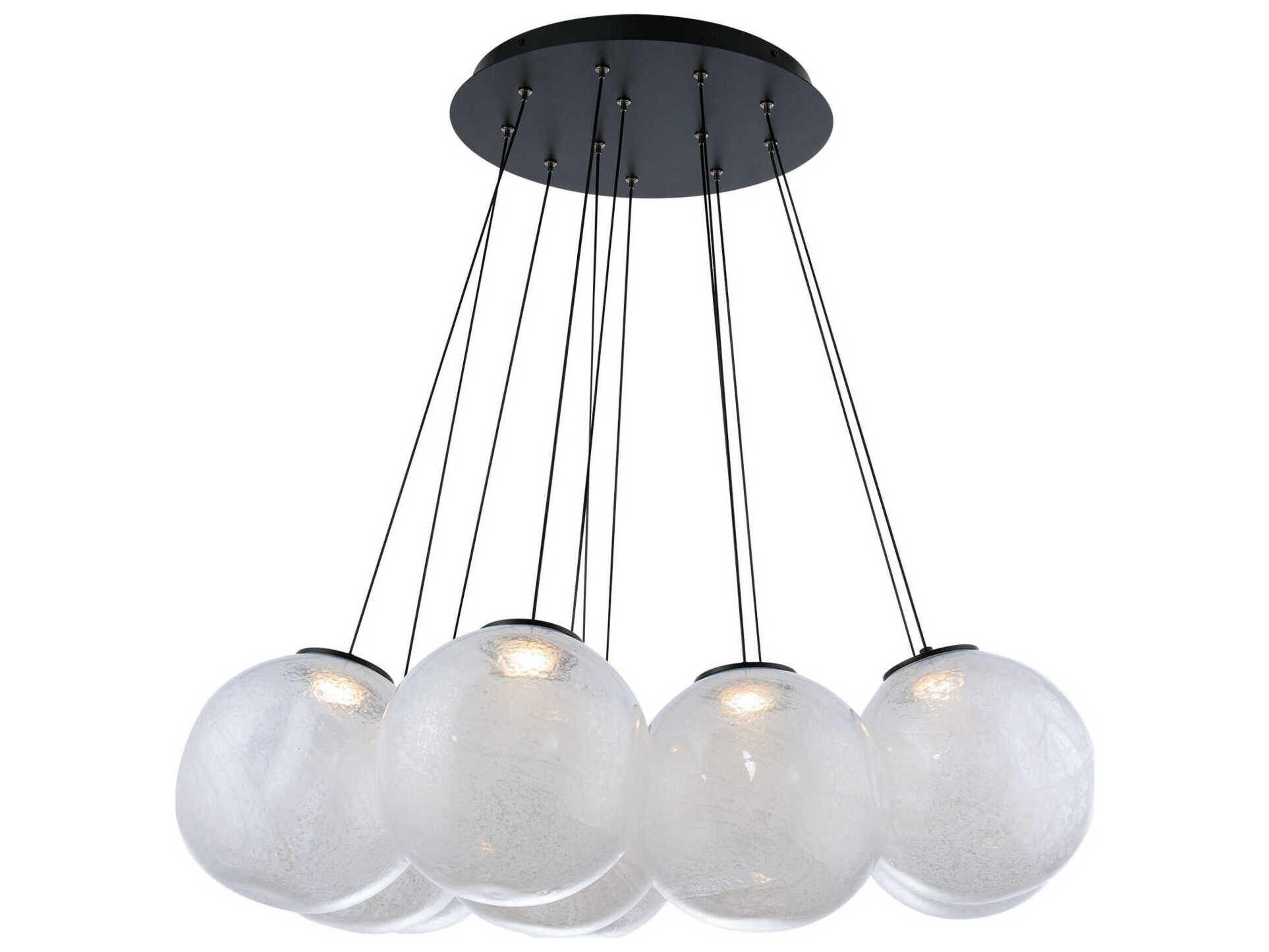 Modern Forms Cosmic 12-Light Black Glass LED Globe Pendant