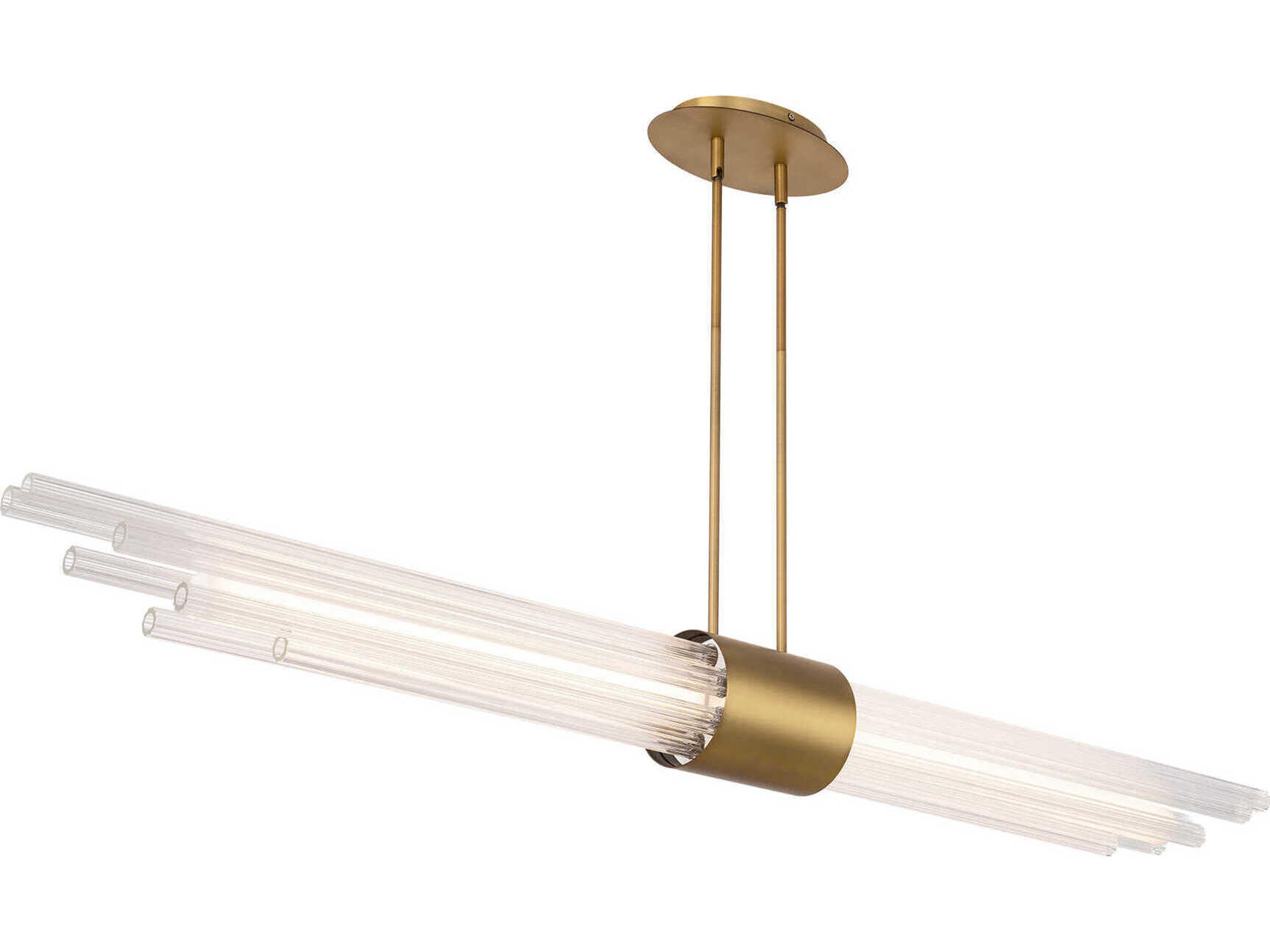 Modern Forms Luzerne 1-Light Aged Brass Glass LED Cylinder Linear Island Pendant