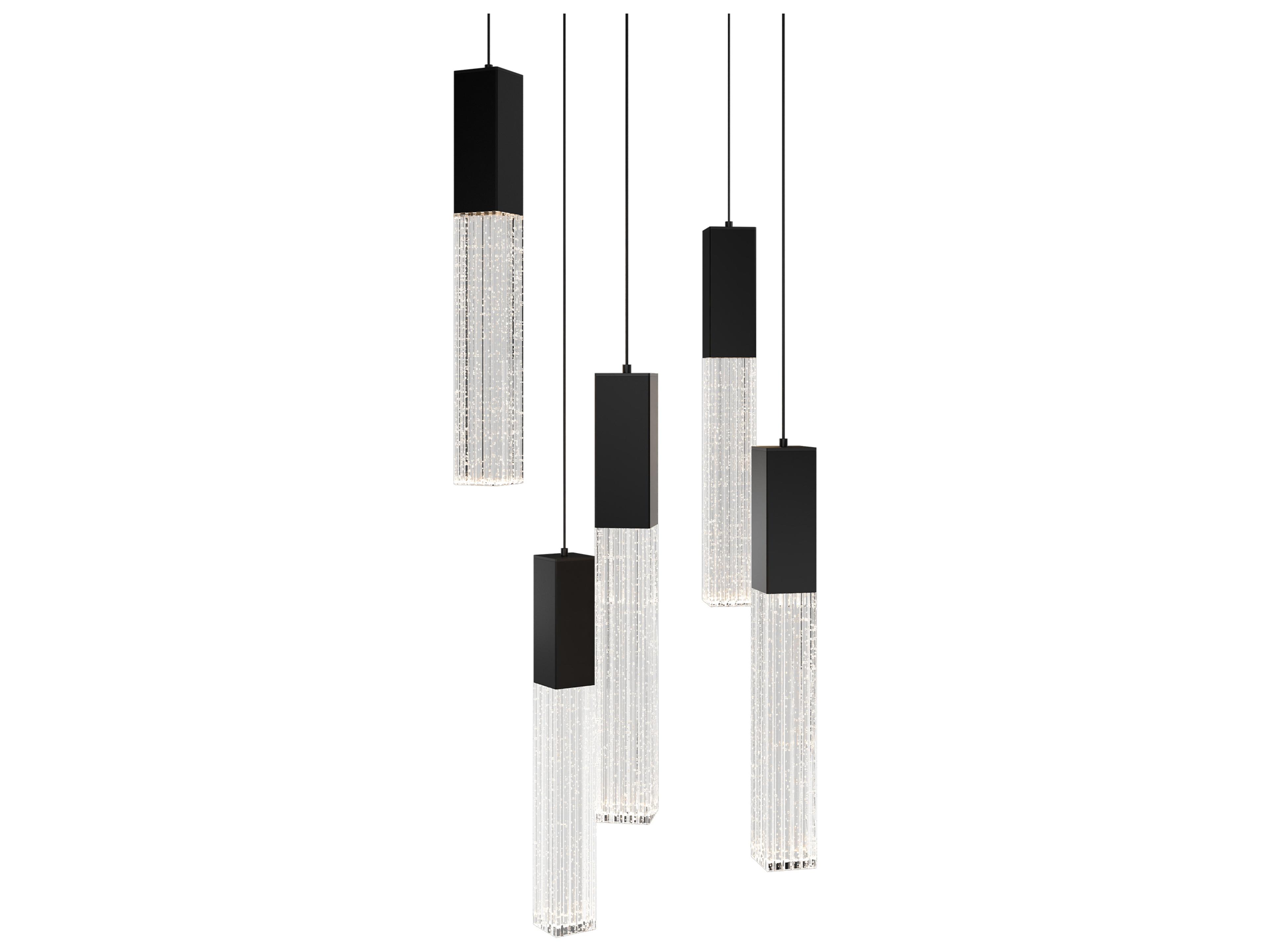 Modern Forms Cinema 5-Light Black Linear Pendant