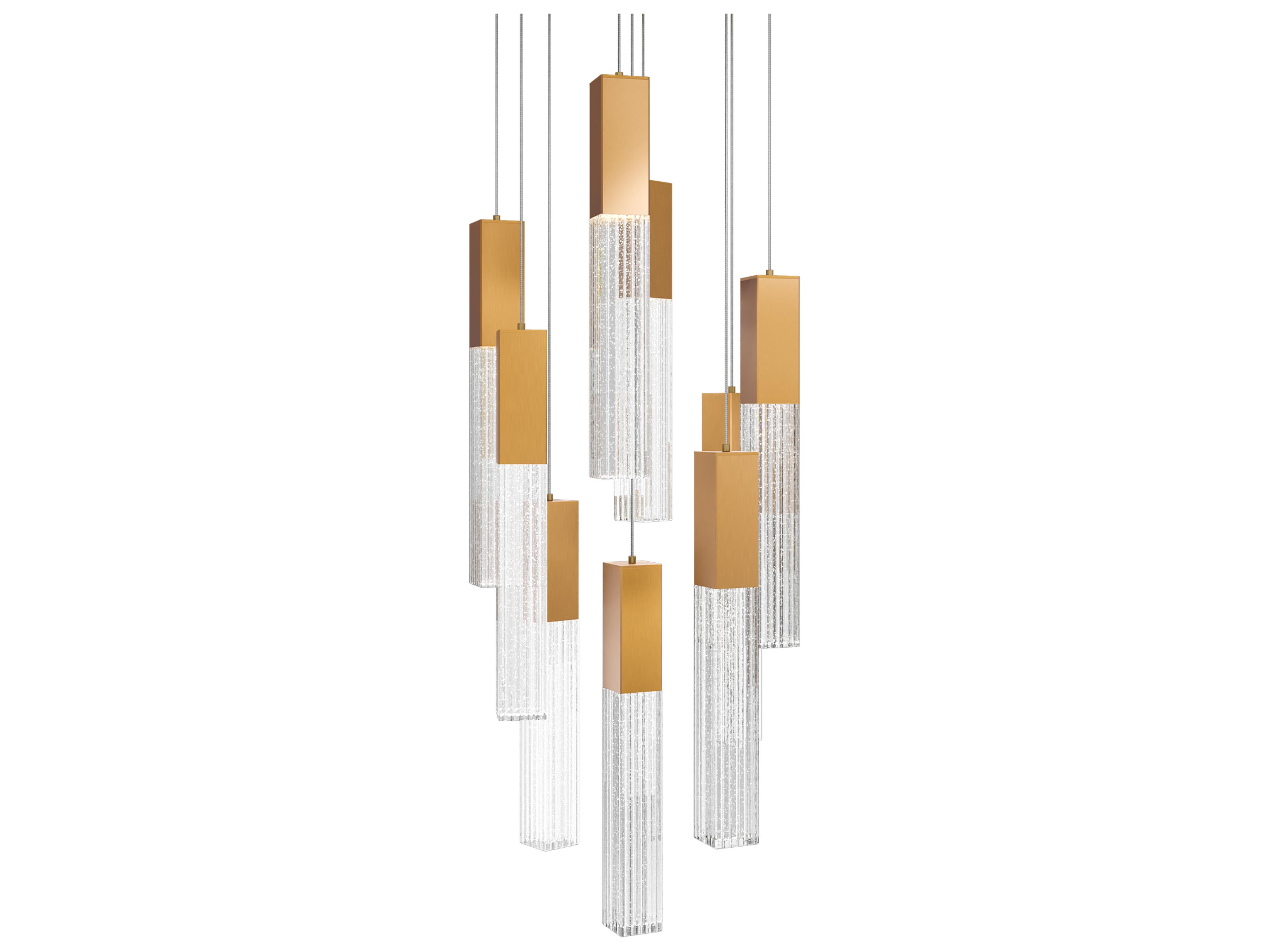 Modern Forms Cinema 9-Light Aged Brass Linear Pendant