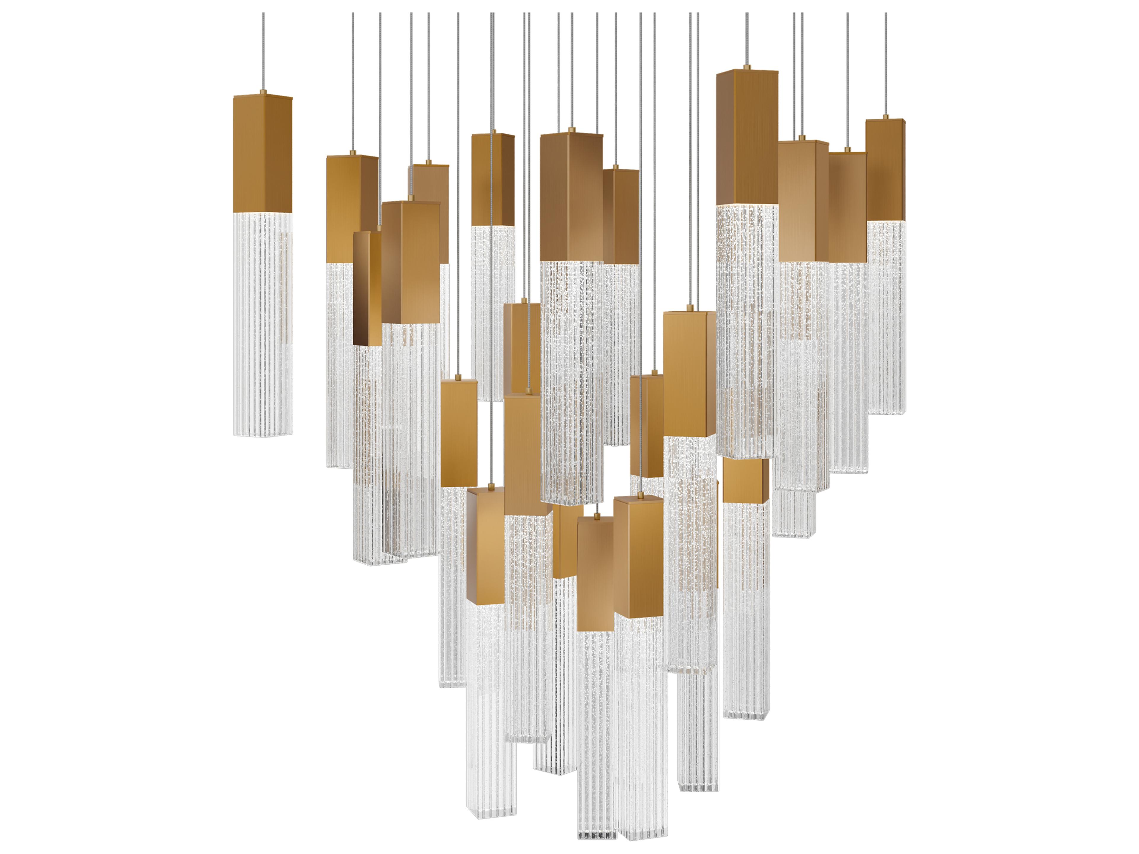 Modern Forms Cinema 25-Light Aged Brass Linear Pendant