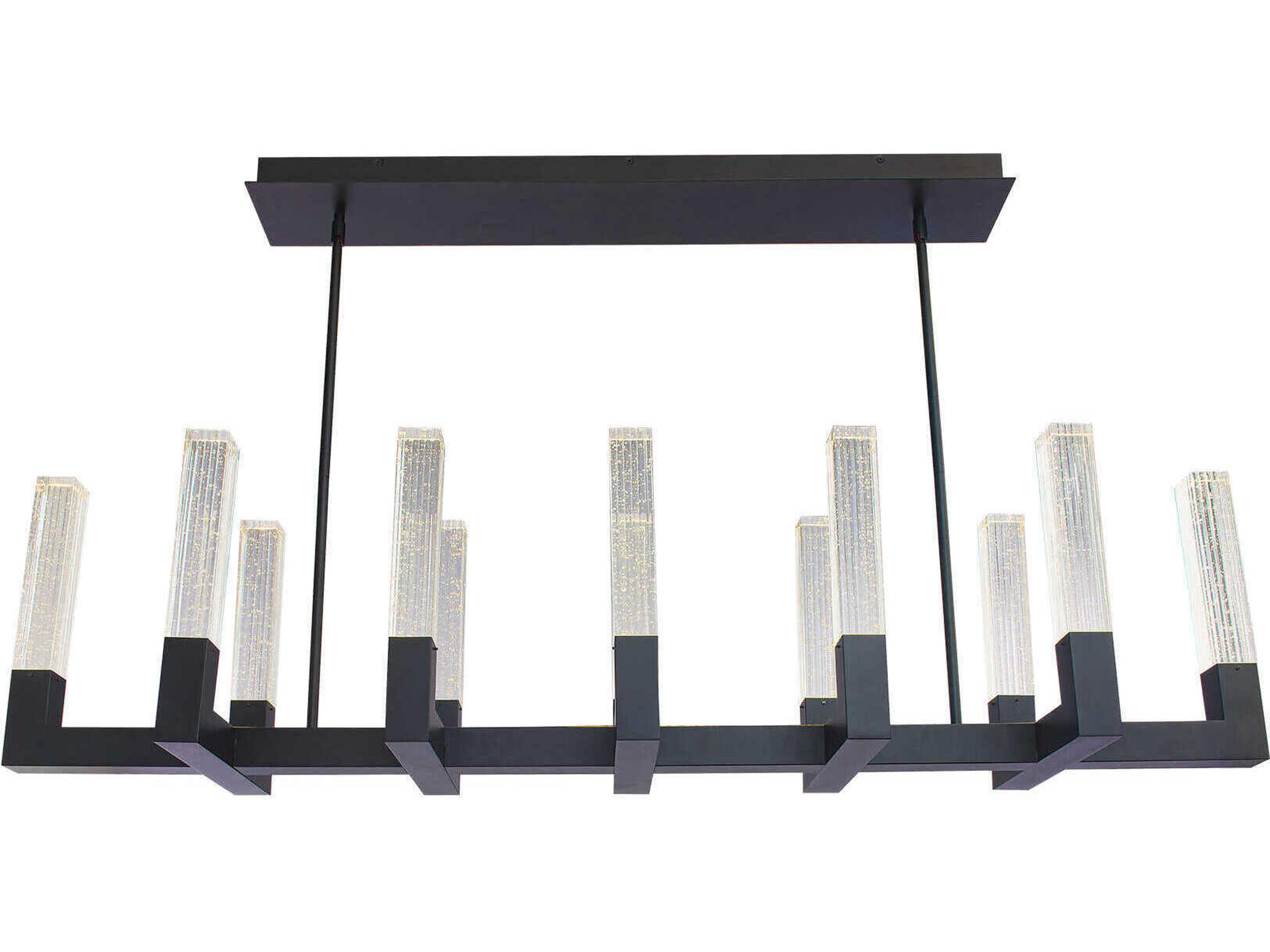 Modern Forms Cinema 12-Light Black Crystal LED Linear Island Pendant