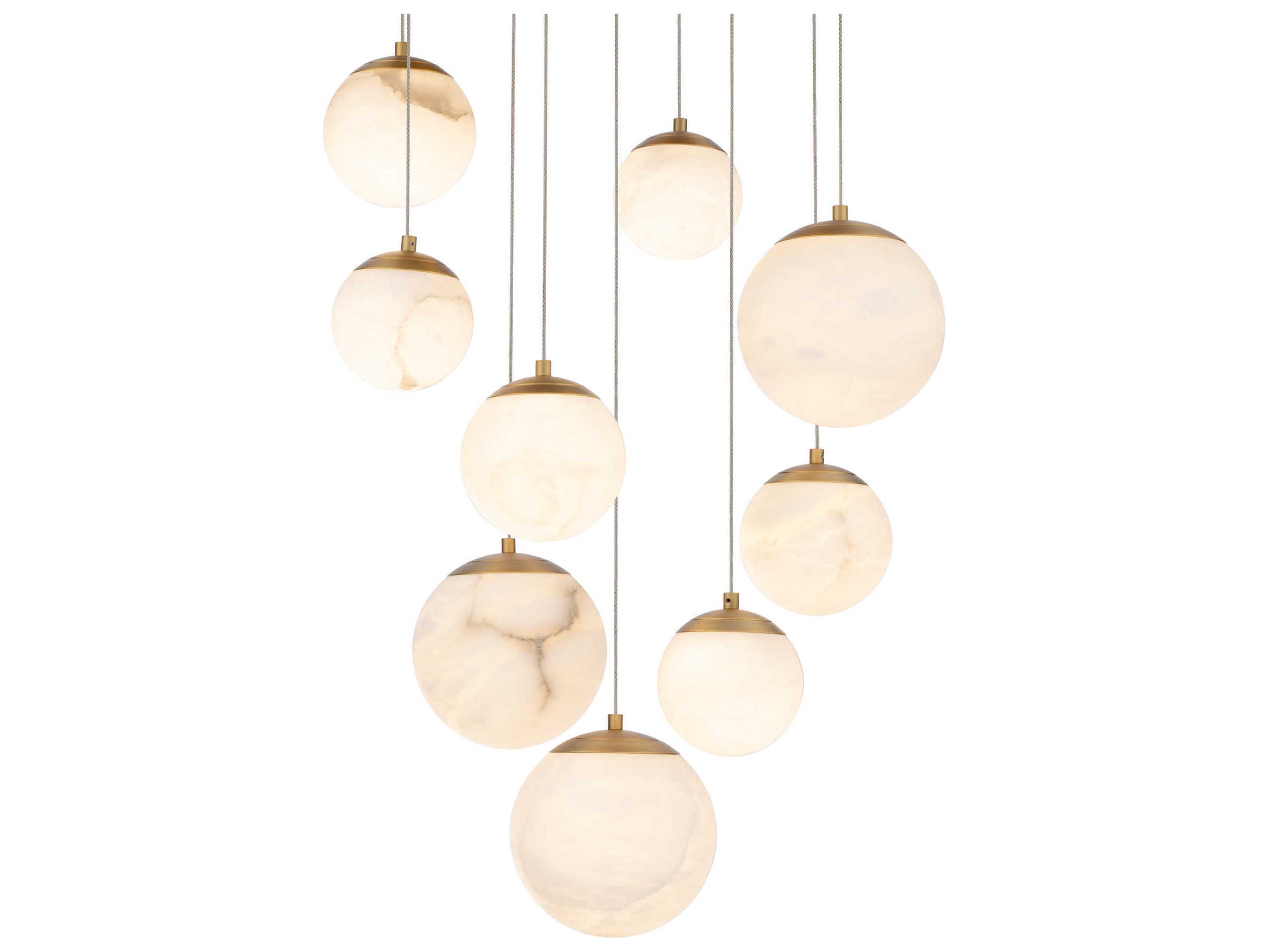 Modern Forms Pisces 9-Light Aged Brass Globe Pendant