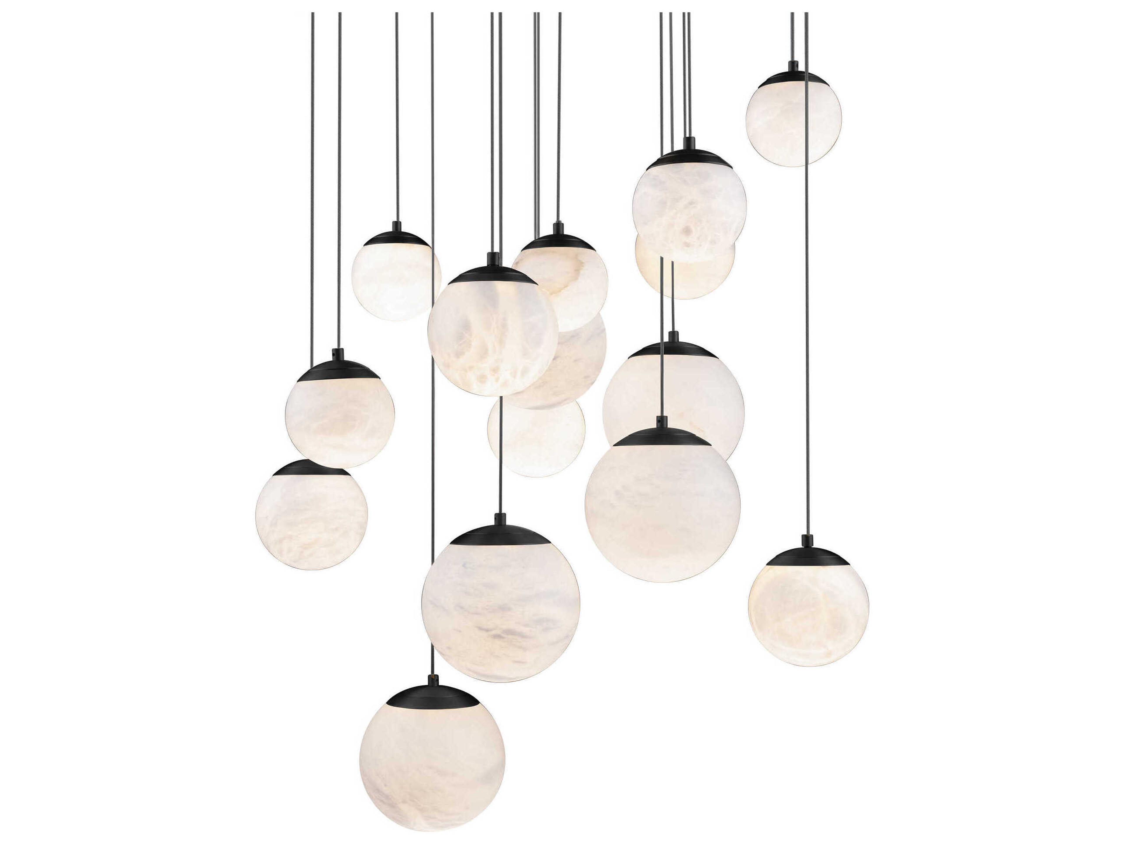 Modern Forms Pisces 15-Light Black Globe Pendant
