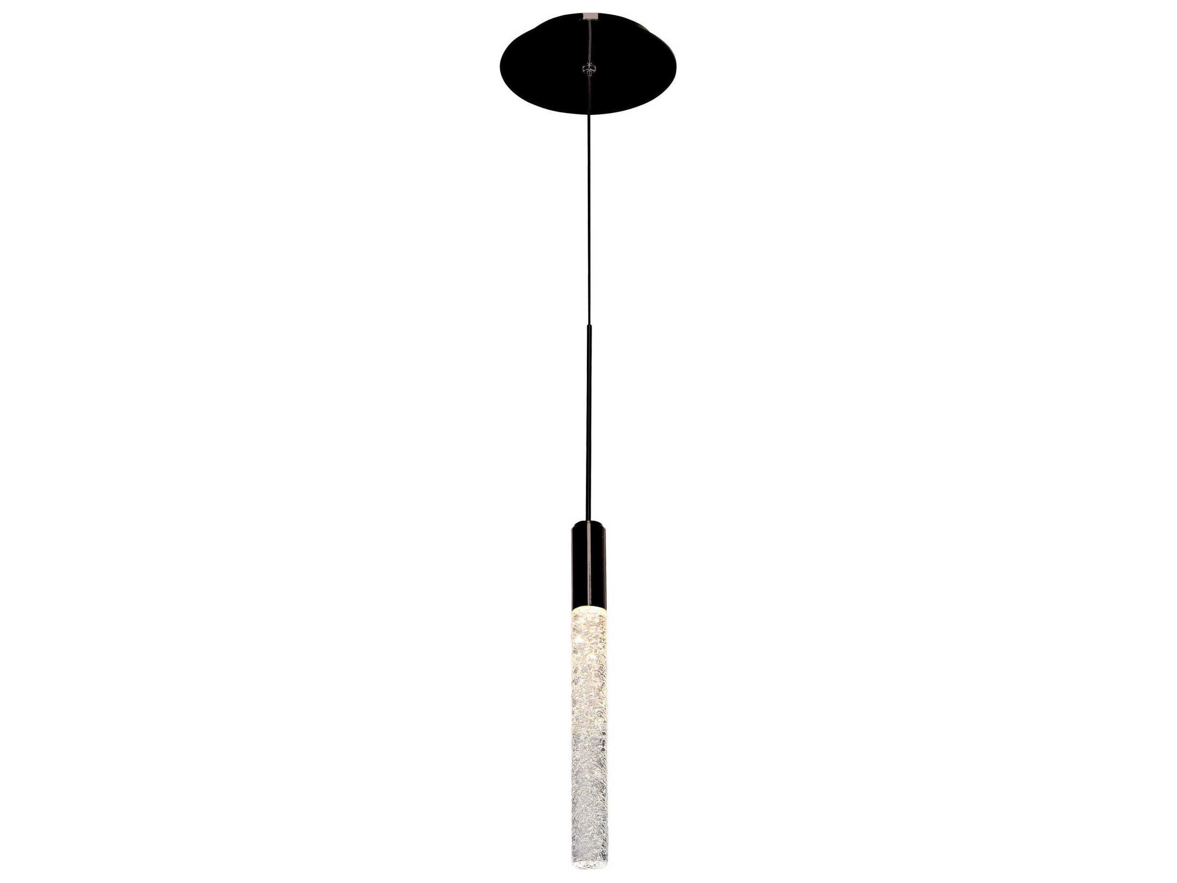 Modern Forms Magic 1-Light Black Crystal LED Cylinder Mini Pendant