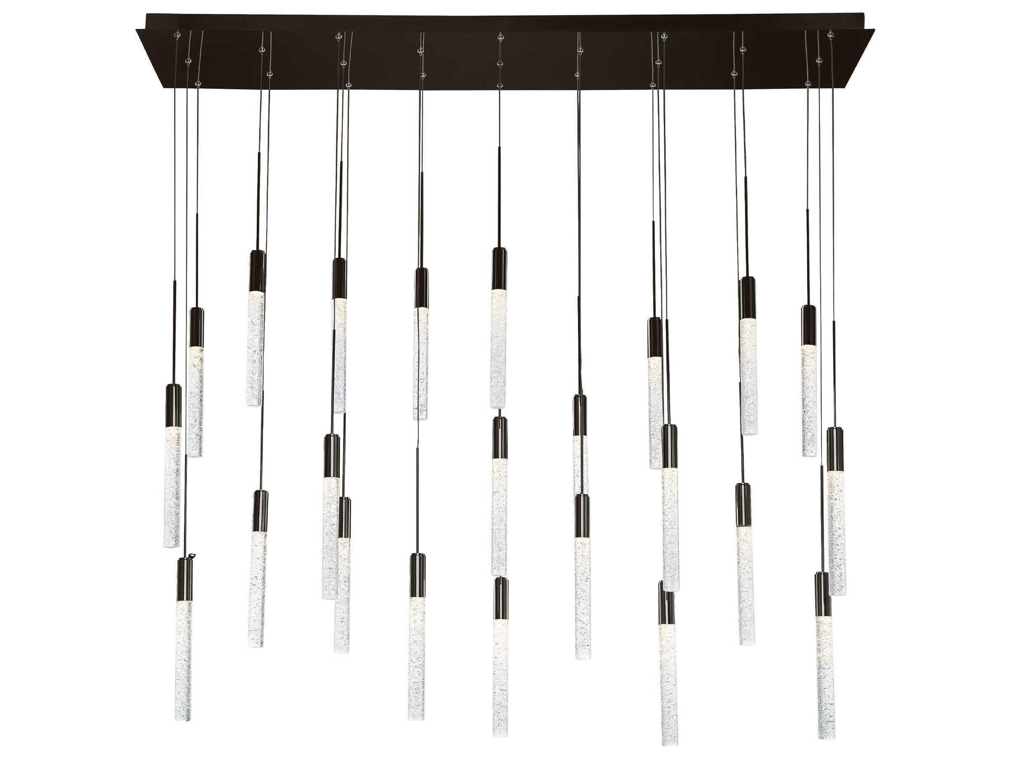 Modern Forms Magic 23-Light Black Crystal LED Cylinder Linear Island Pendant