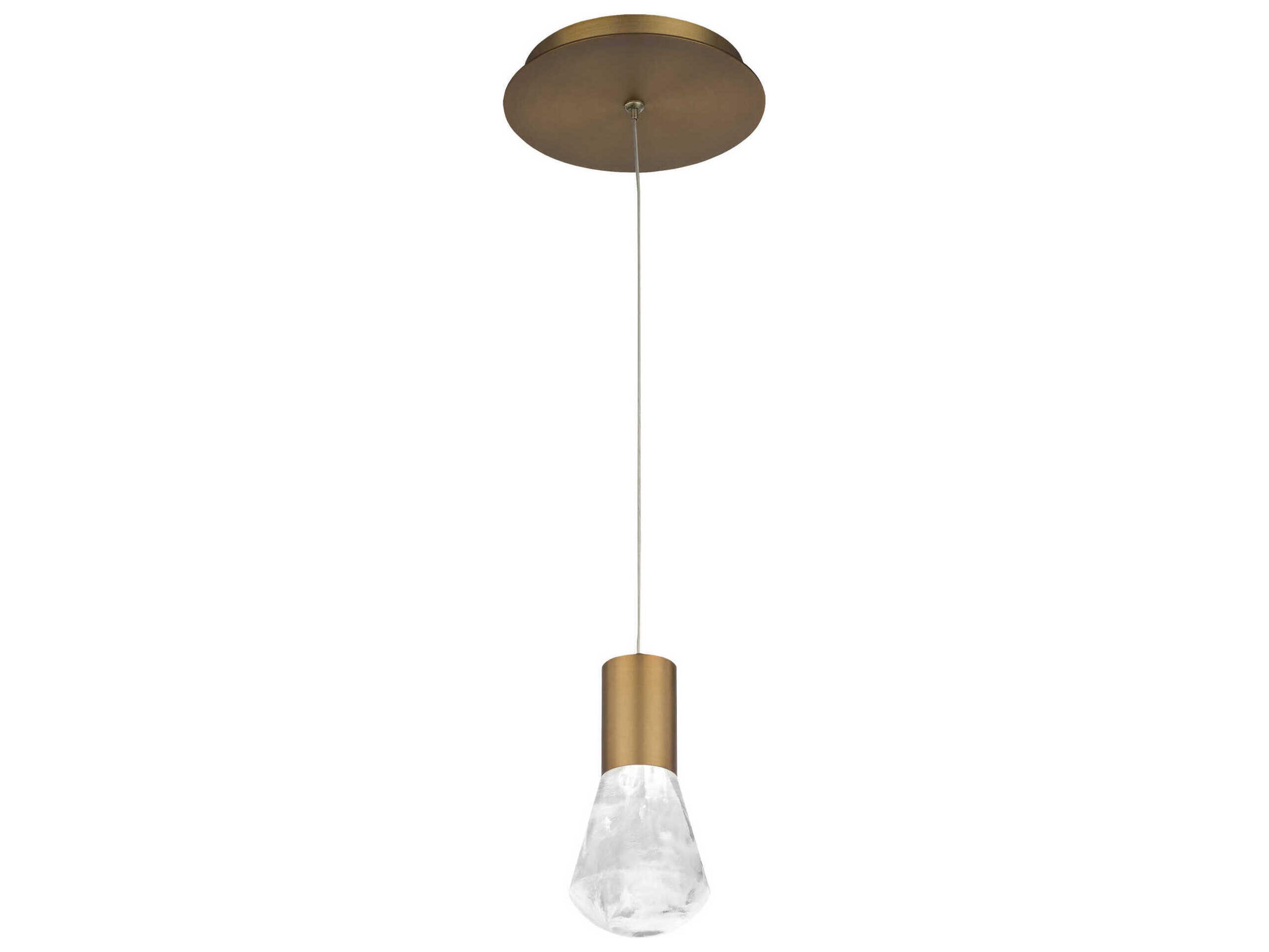 Modern Forms Plum 1-Light Aged Brass LED Mini Pendant