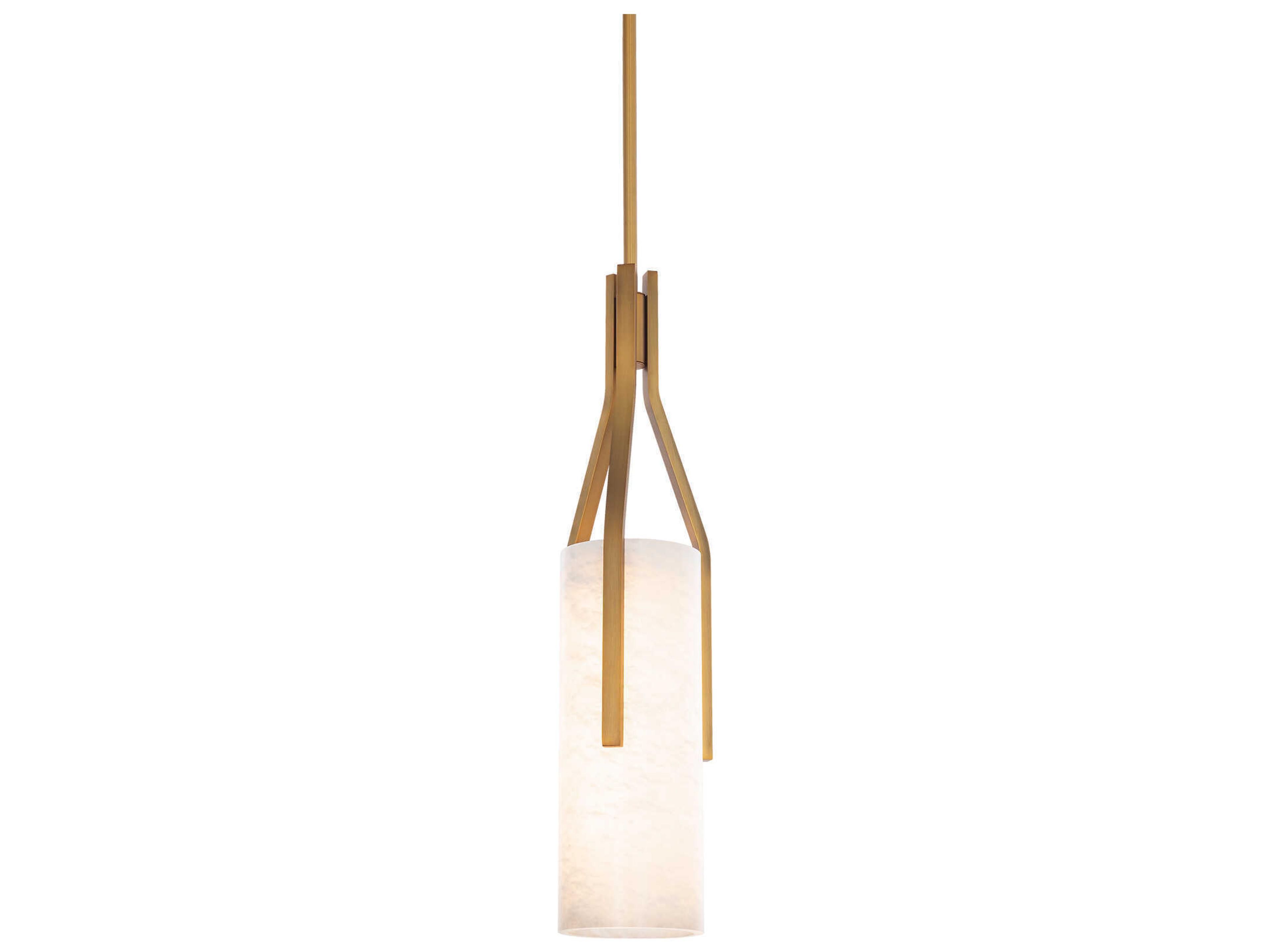 Modern Forms Firenze 1-Light Aged Brass LED Cylinder Mini Pendant