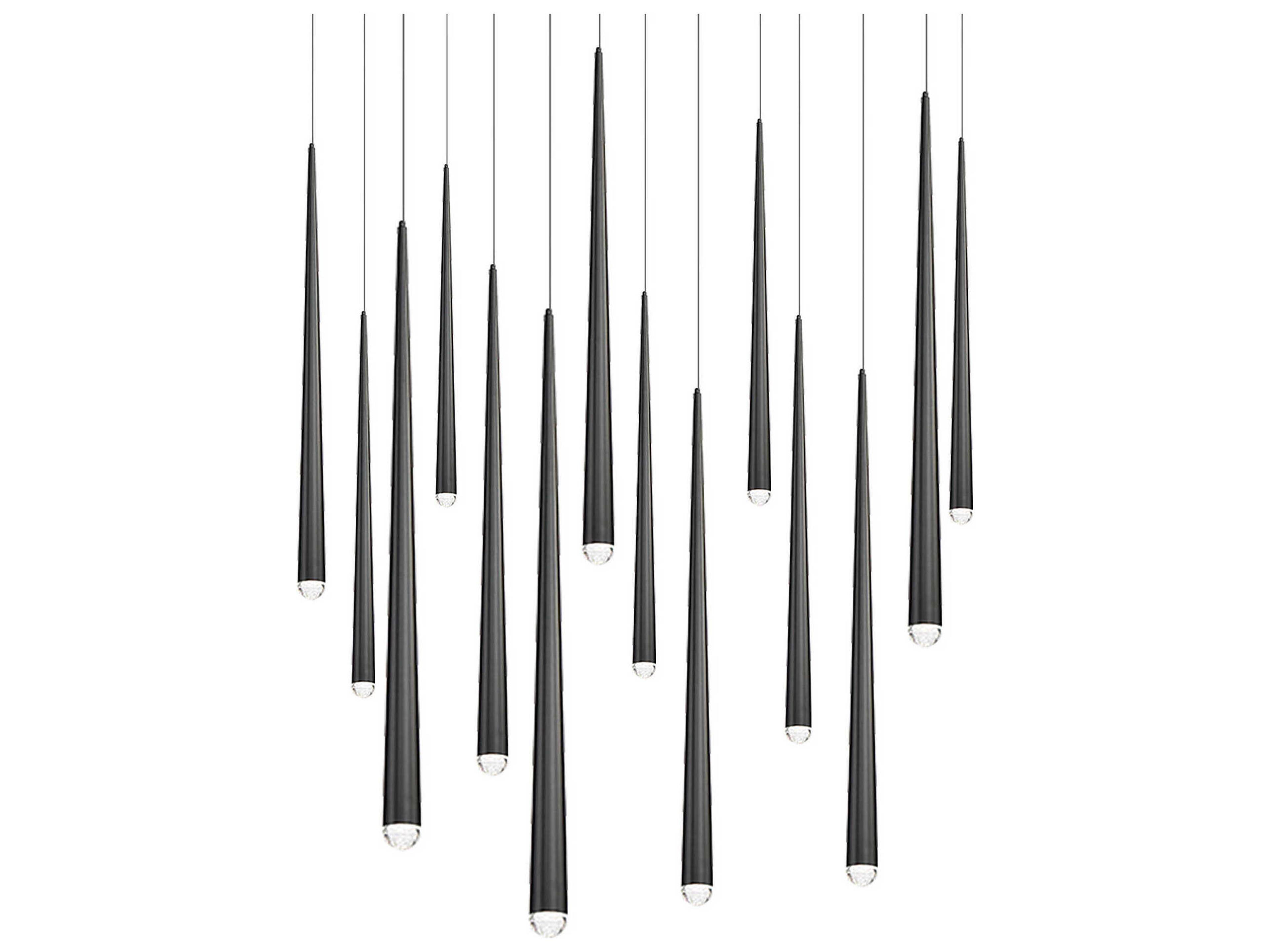 Modern Forms Cascade 14-Light Black Linear Island Pendant
