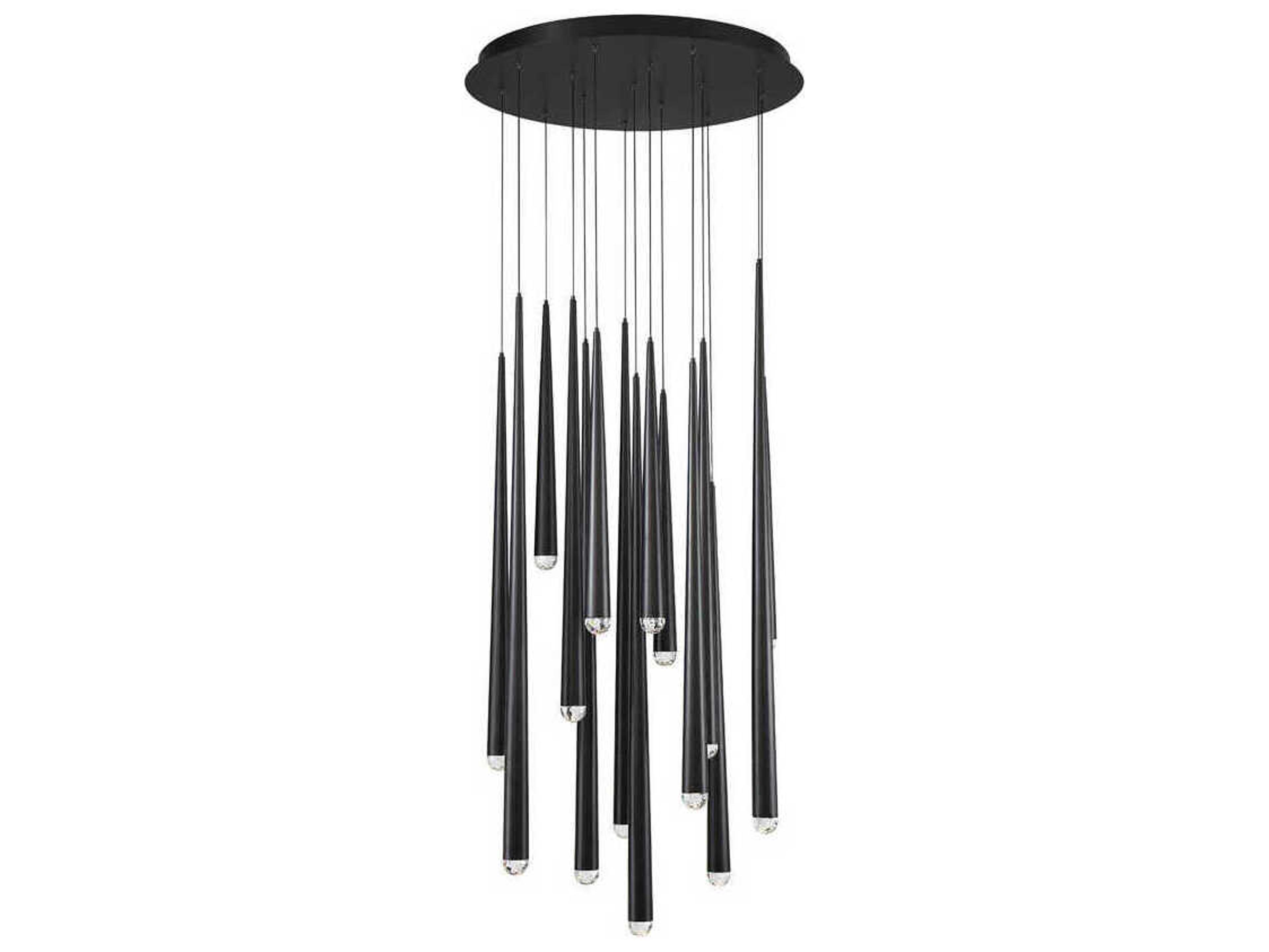 Modern Forms Cascade 15-Light Black Crystal LED Pendant