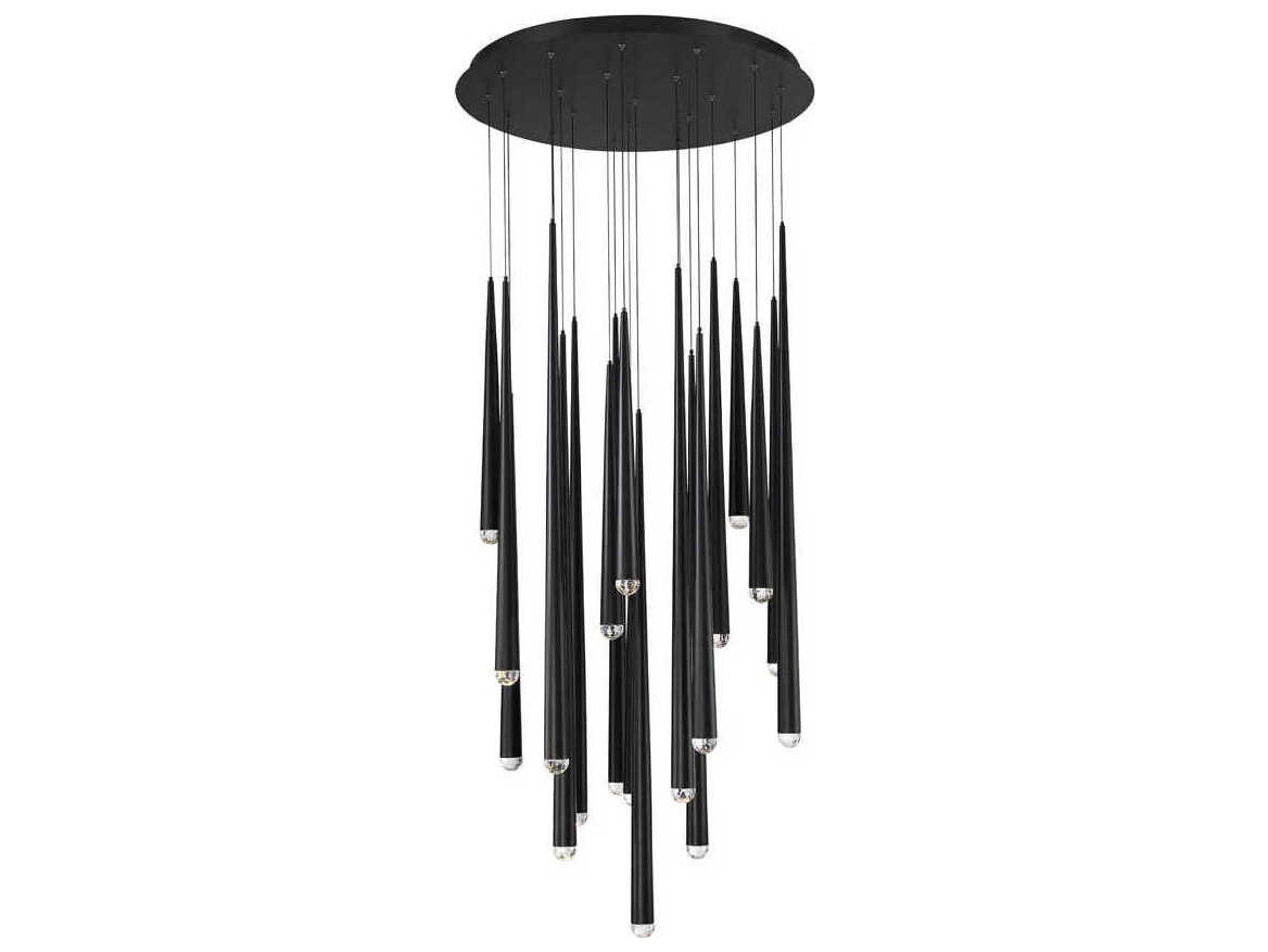 Modern Forms Cascade 21-Light Black Crystal LED Pendant