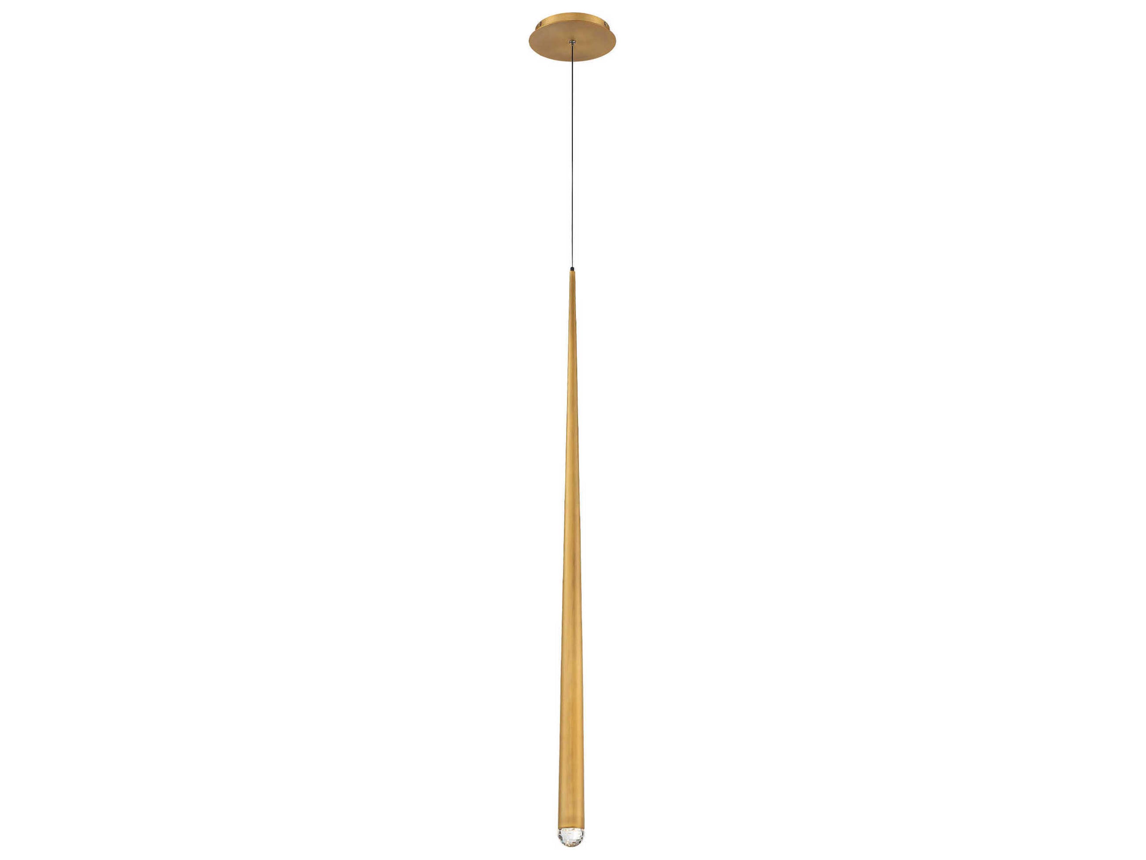 Modern Forms Cascade 1-Light Aged Brass Crystal LED Mini Pendant