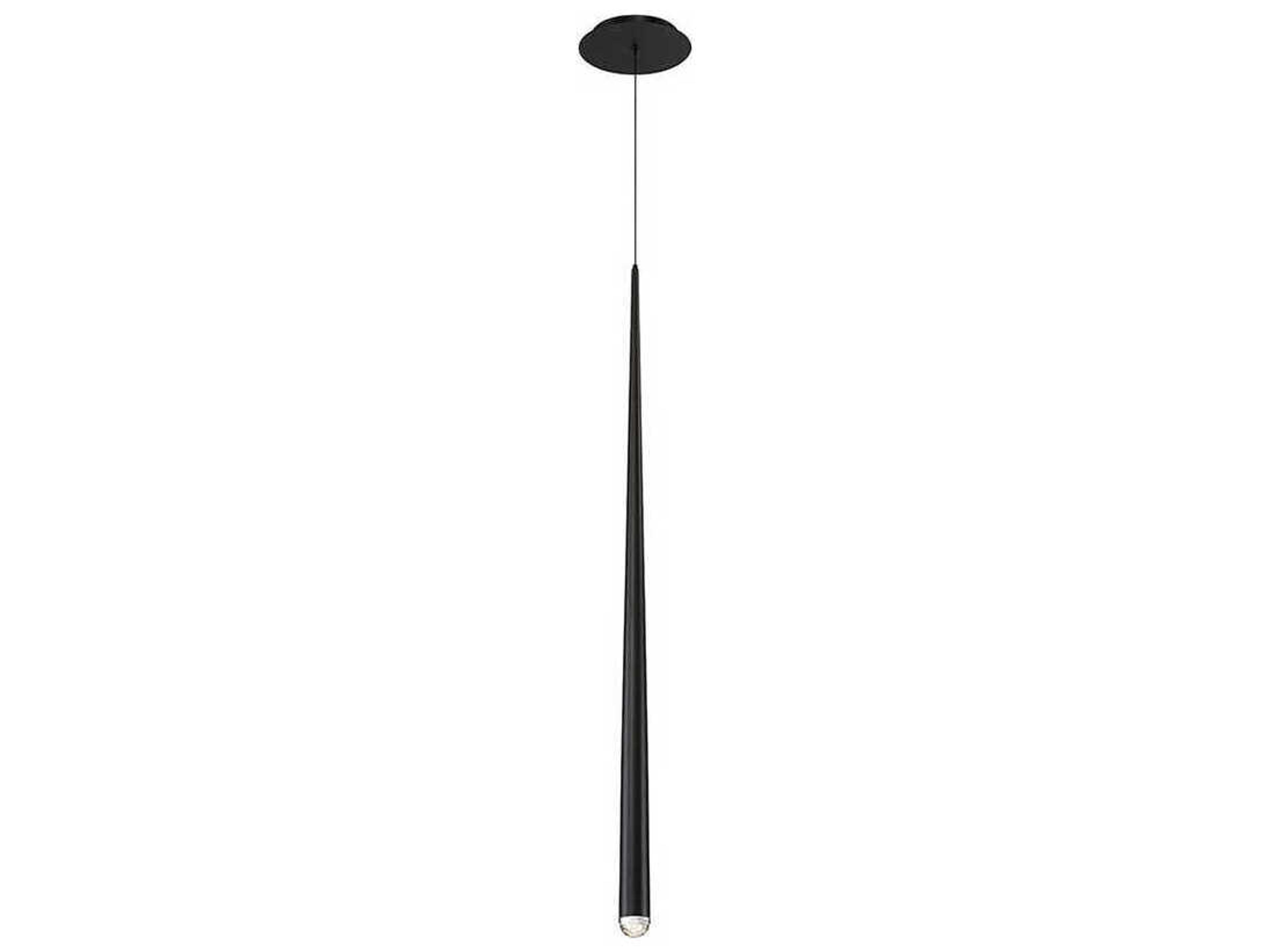 Modern Forms Cascade 1-Light Black Crystal LED Mini Pendant