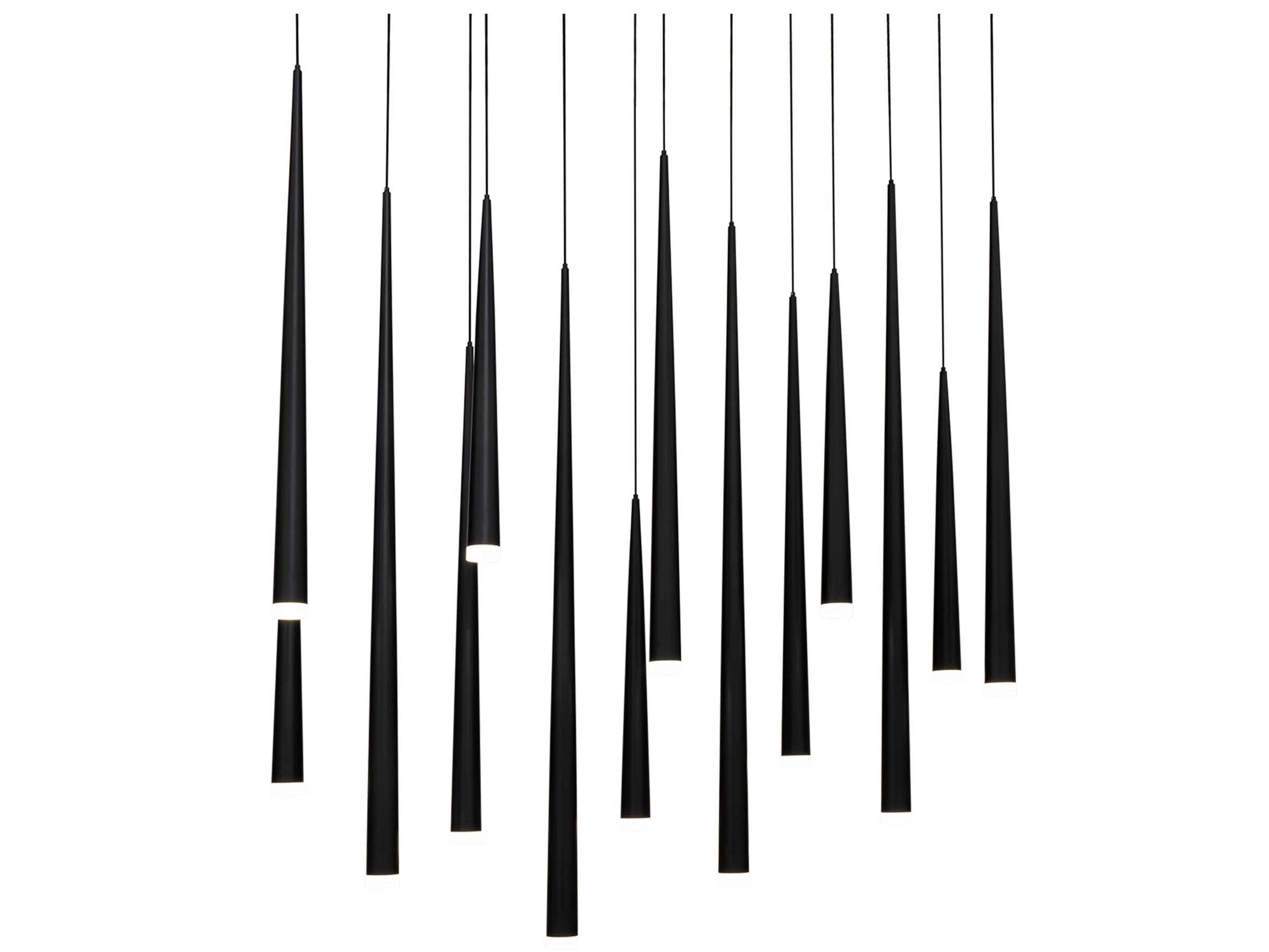 Modern Forms Cascade 14-Light Black Linear Island Pendant