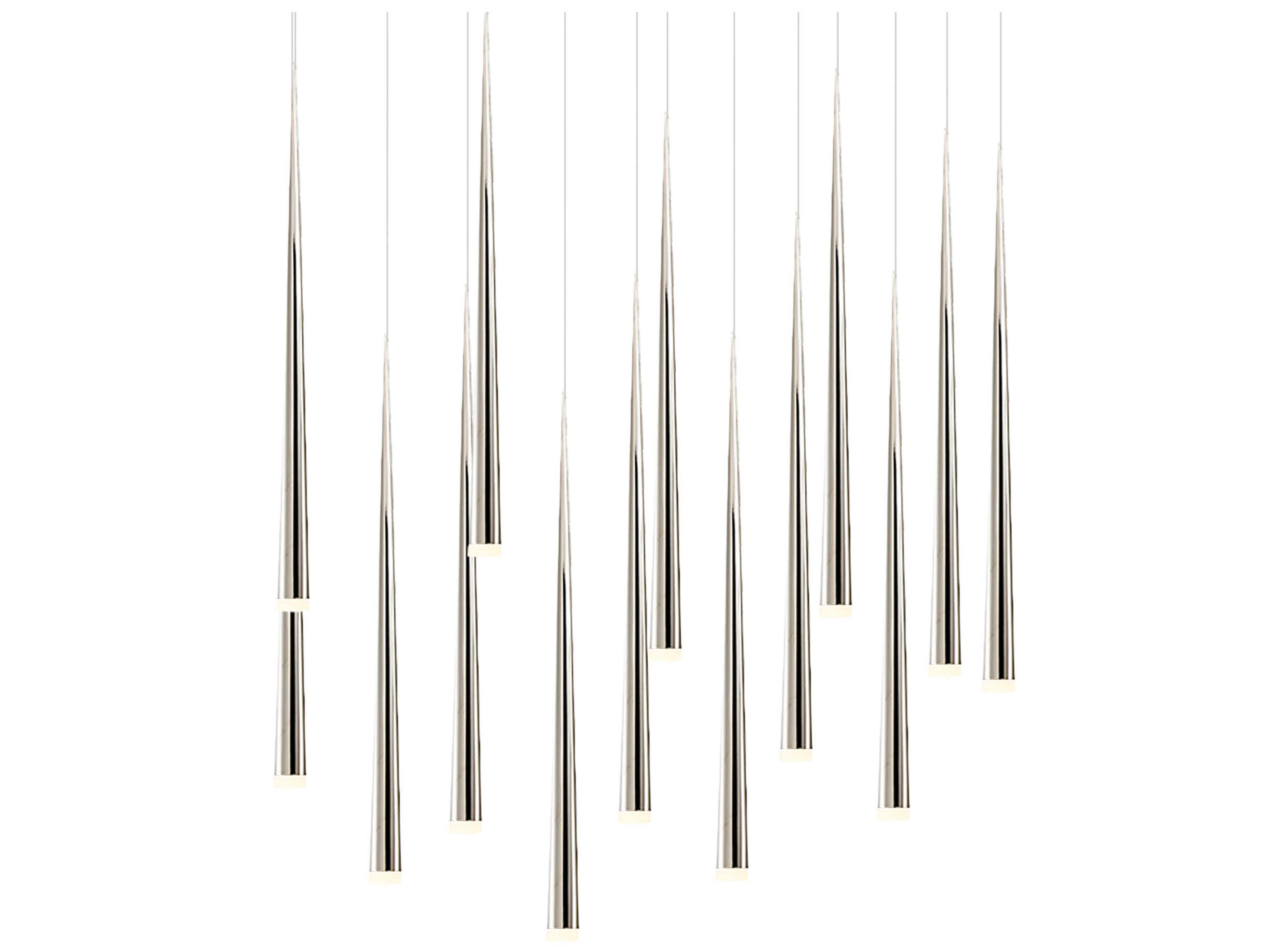 Modern Forms Cascade 14-Light Polished Nickel Linear Island Pendant