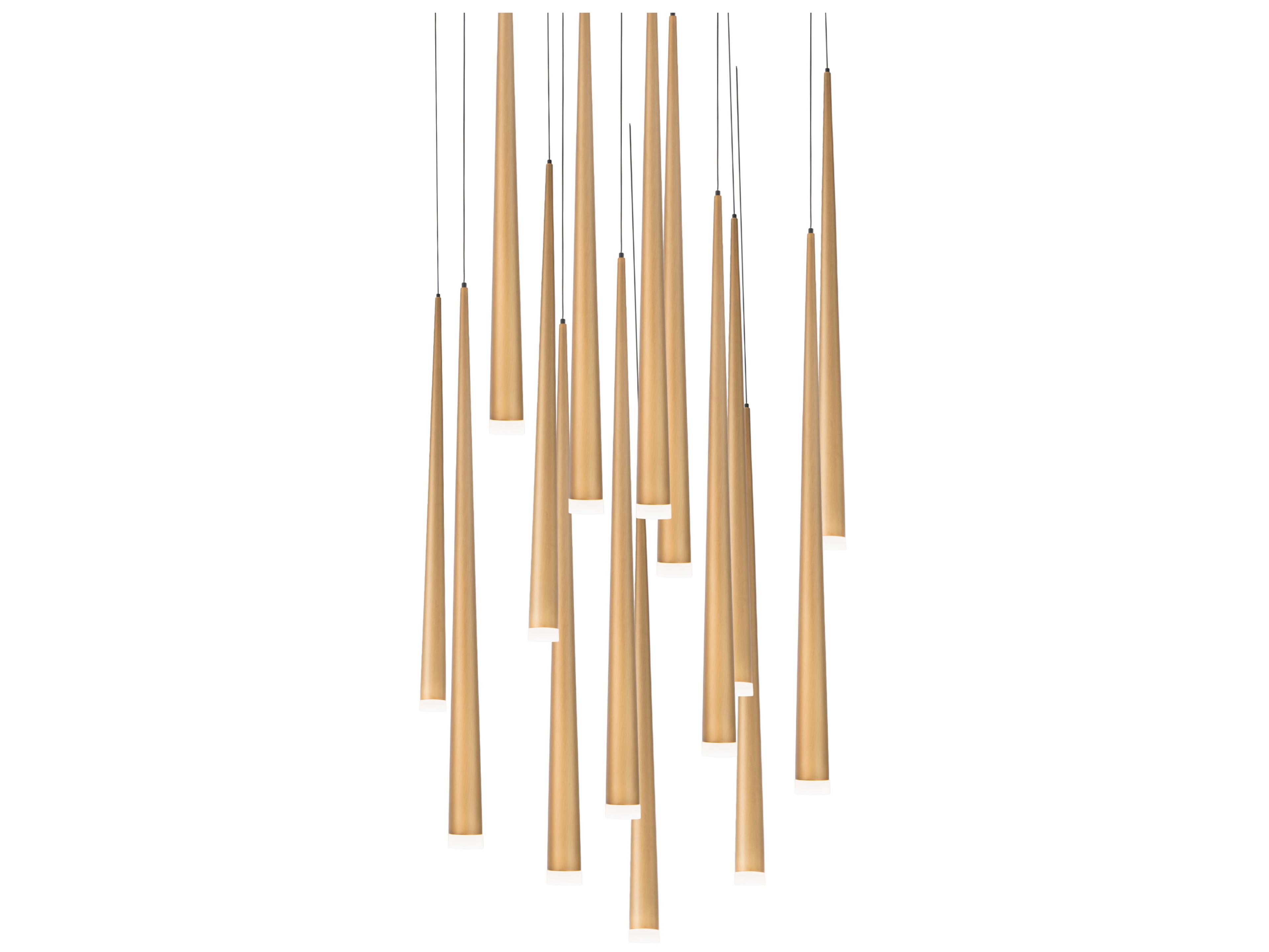 Modern Forms Cascade 15-Light Aged Brass Glass LED Pendant