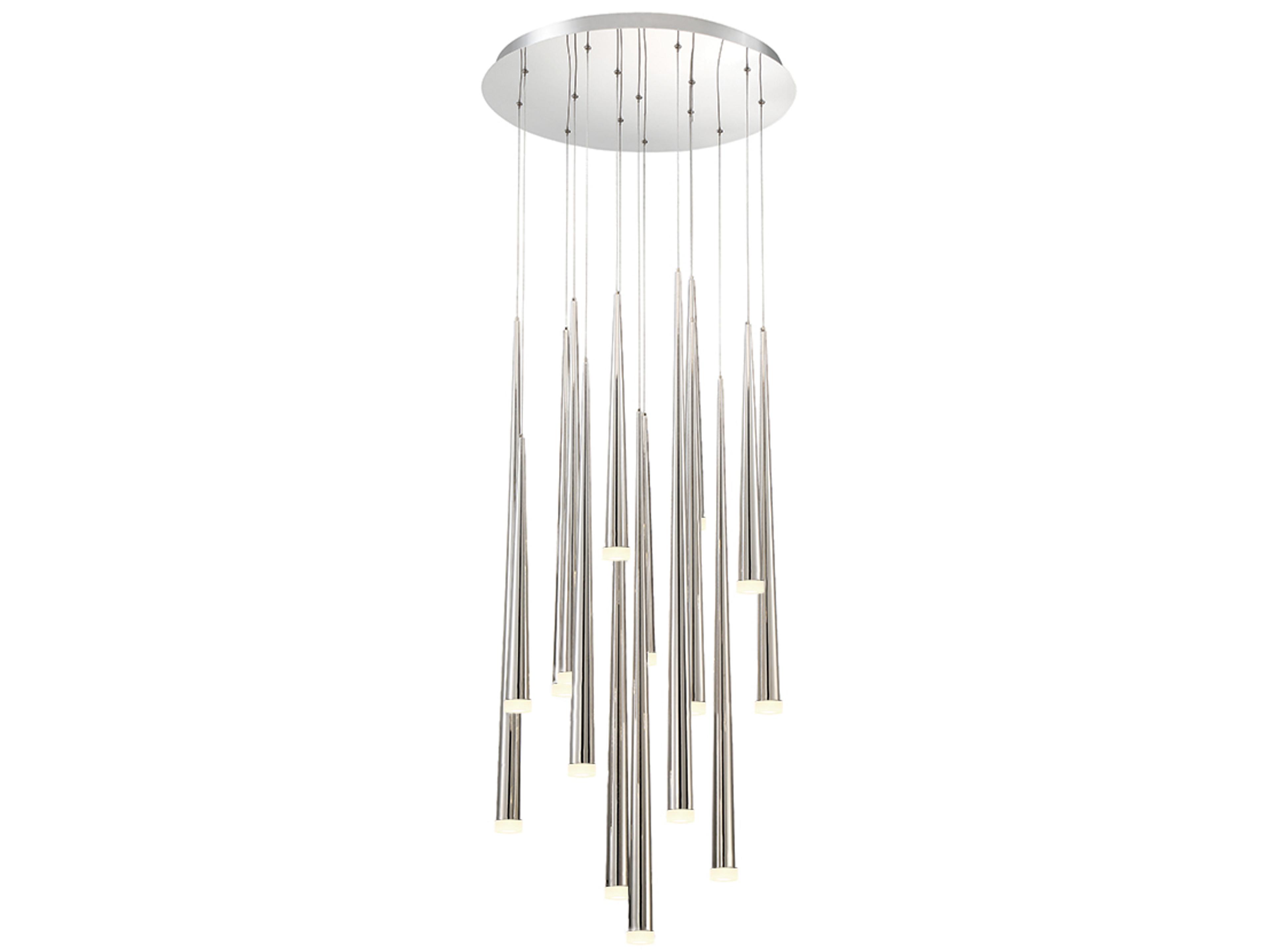 Modern Forms Cascade 15-Light Polished Nickel Glass LED Pendant