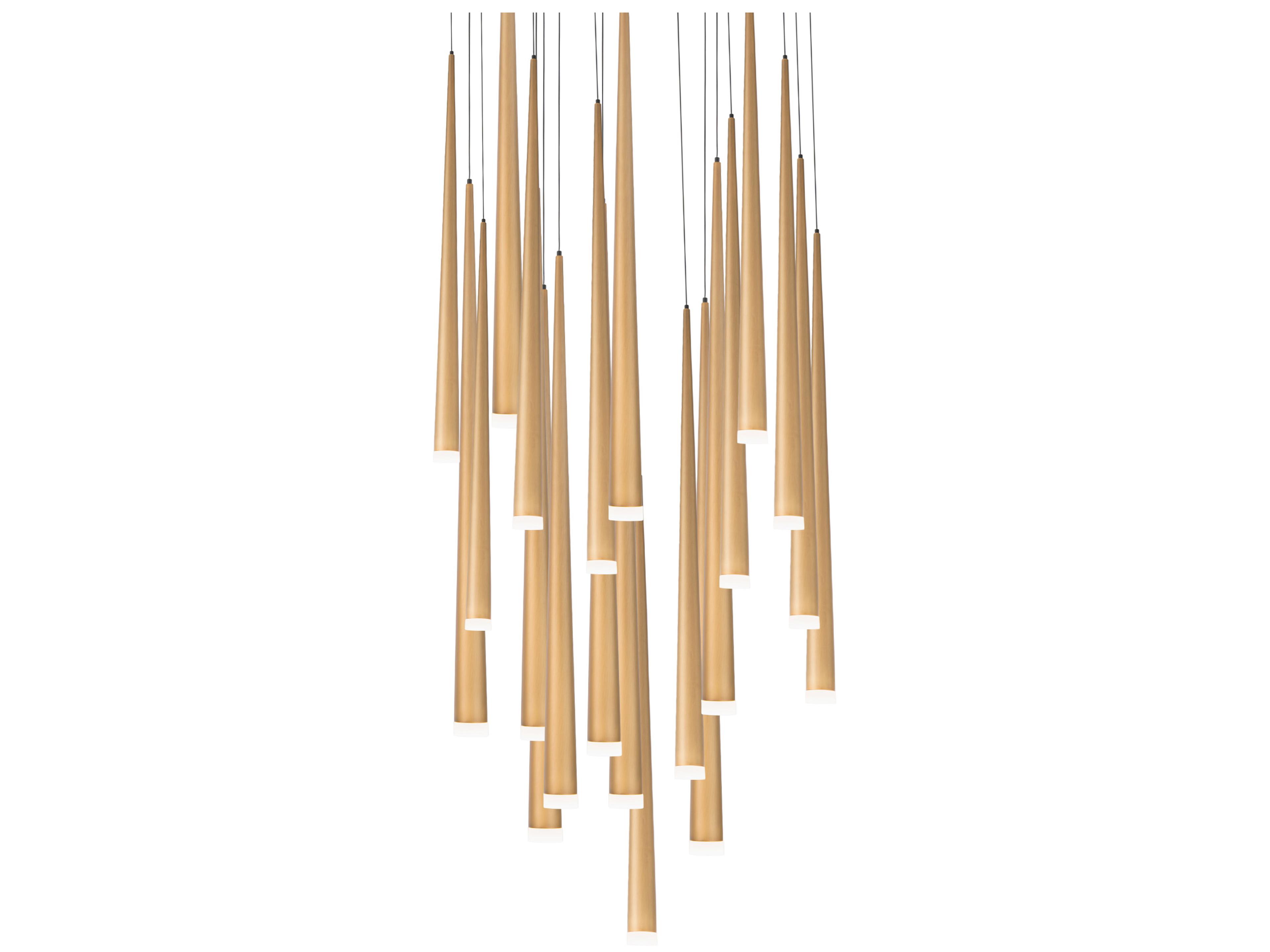 Modern Forms Cascade 21-Light Aged Brass Glass LED Pendant