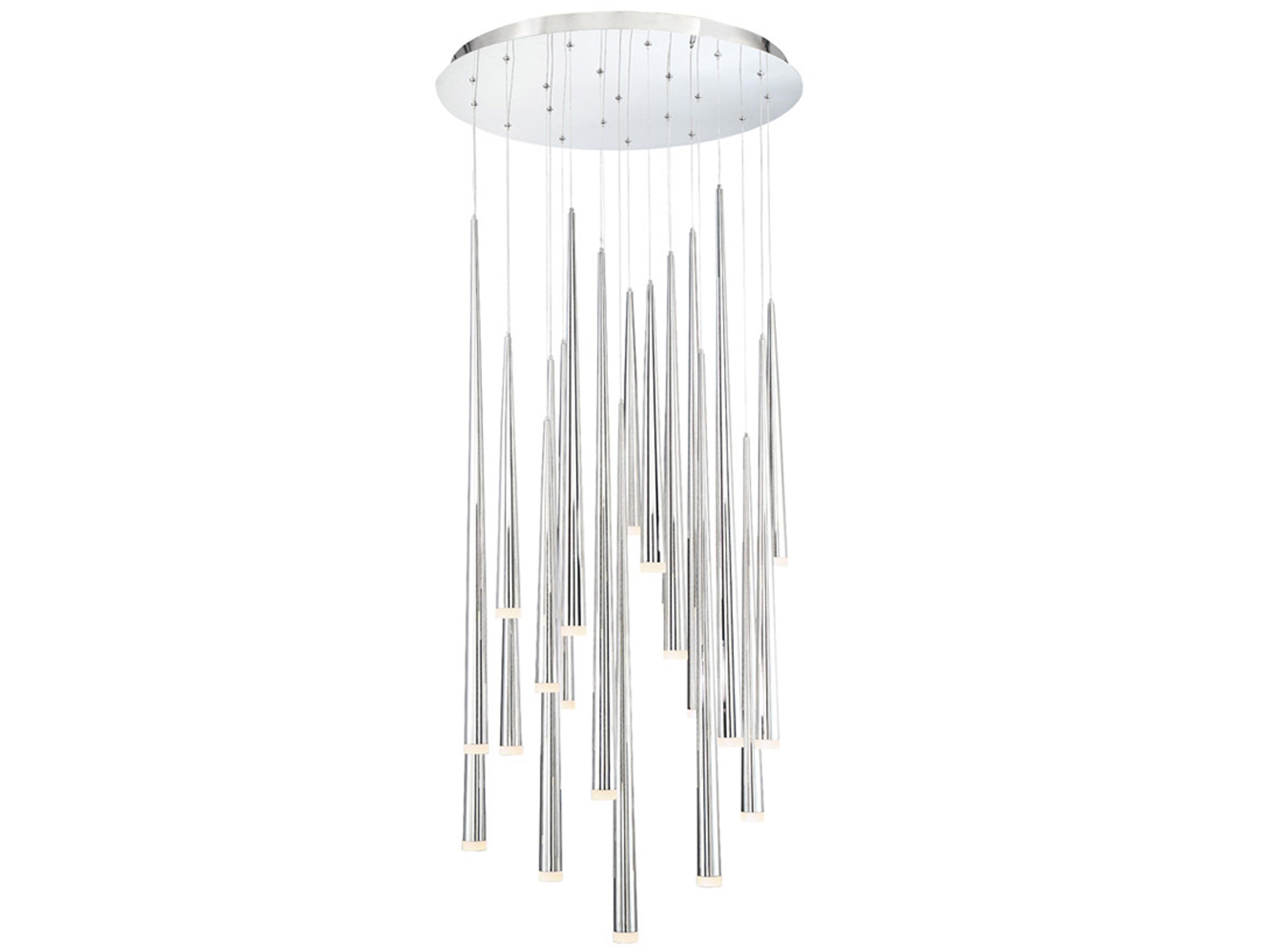 Modern Forms Cascade 21-Light Polished Nickel Glass LED Pendant