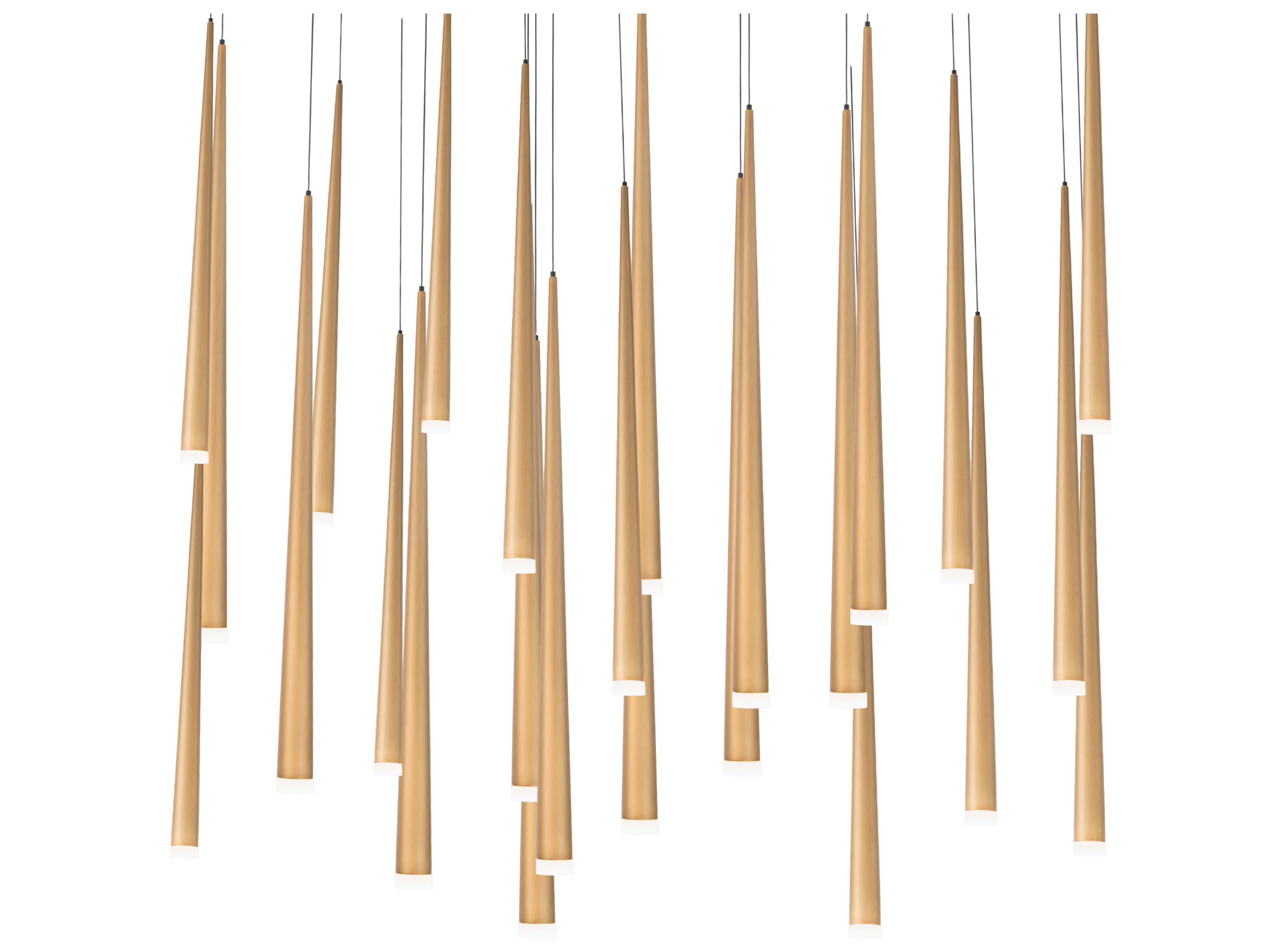 Modern Forms Cascade 23-Light Aged Brass Glass LED Linear Island Pendant