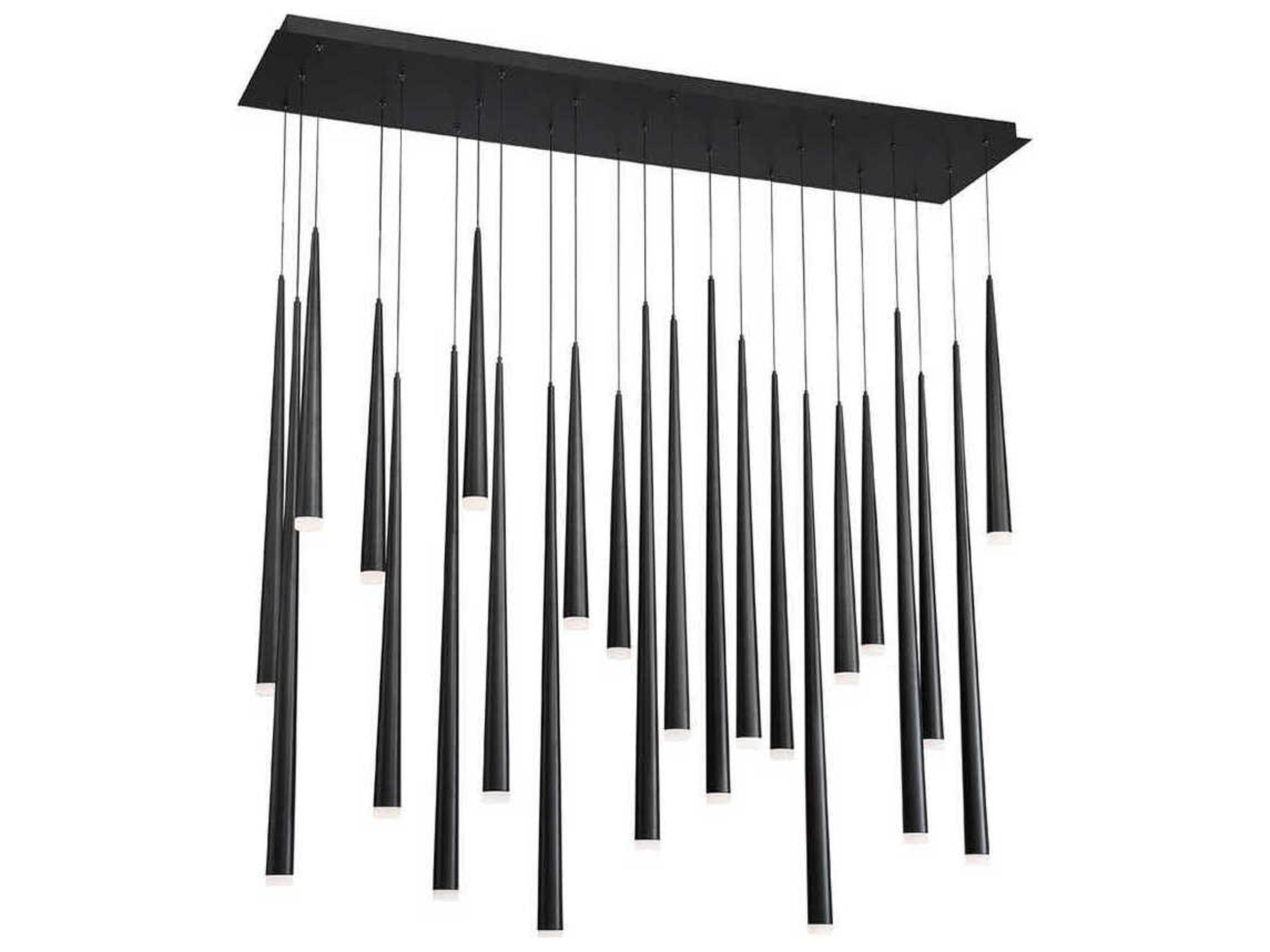 Modern Forms Cascade 23-Light Black Glass LED Linear Island Pendant