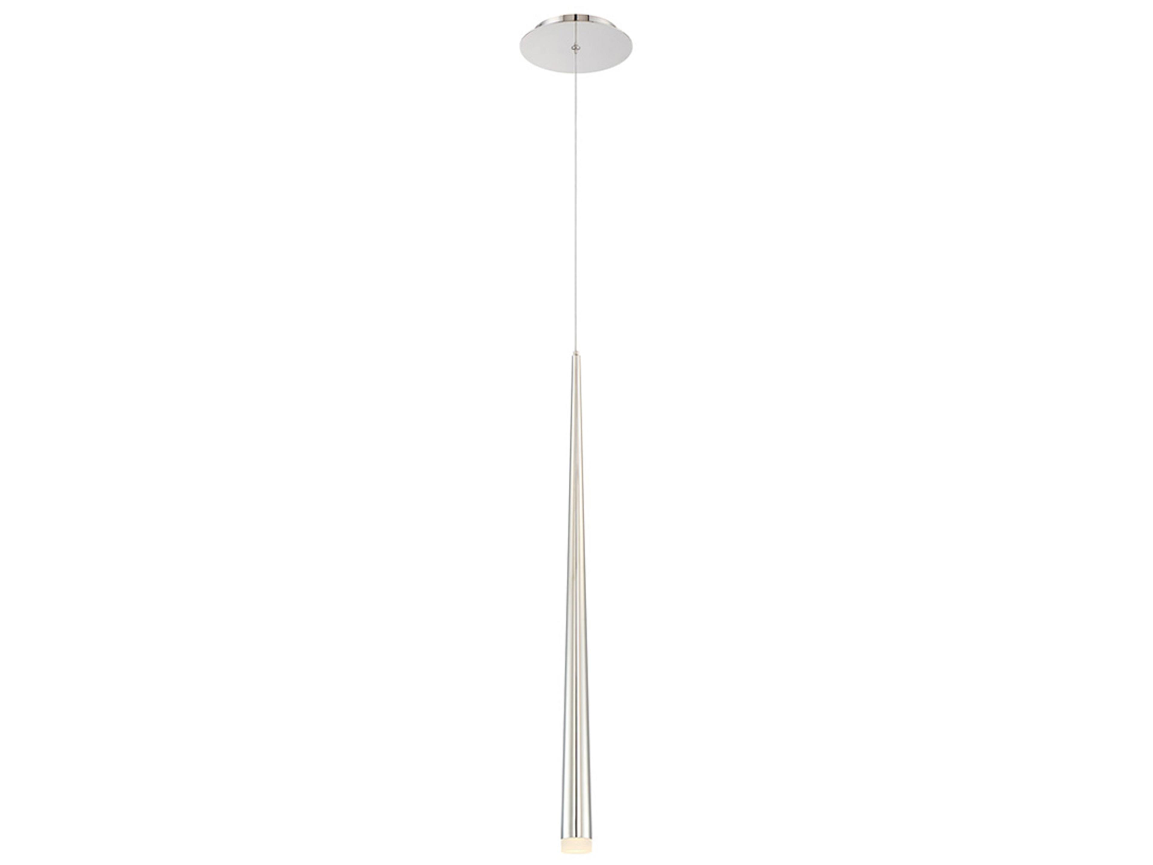 Modern Forms Cascade 1-Light Polished Nickel Glass LED Mini Pendant