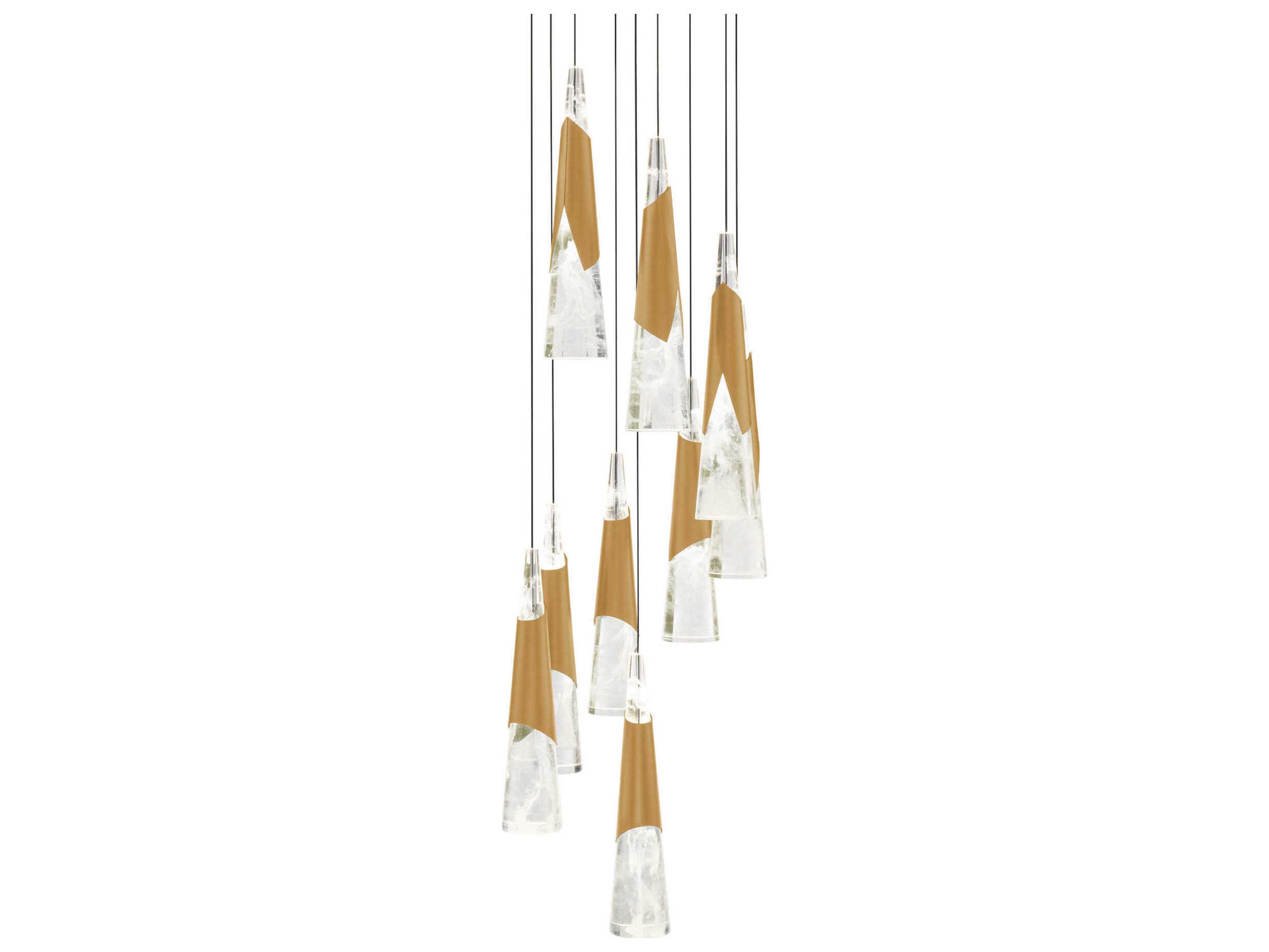 Modern Forms Kilt 9-Light Aged Brass Pendant