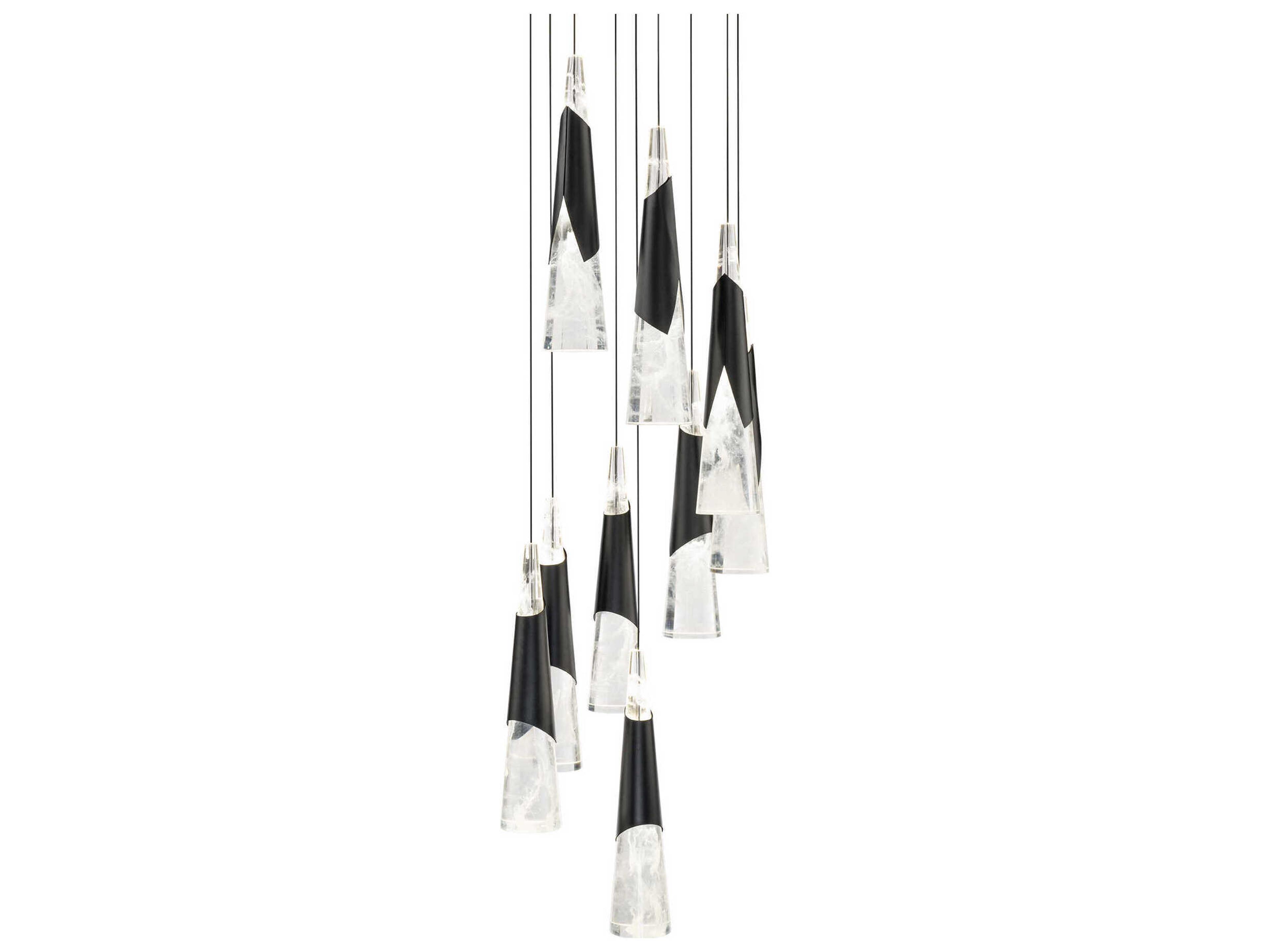 Modern Forms Kilt 9-Light Black Pendant