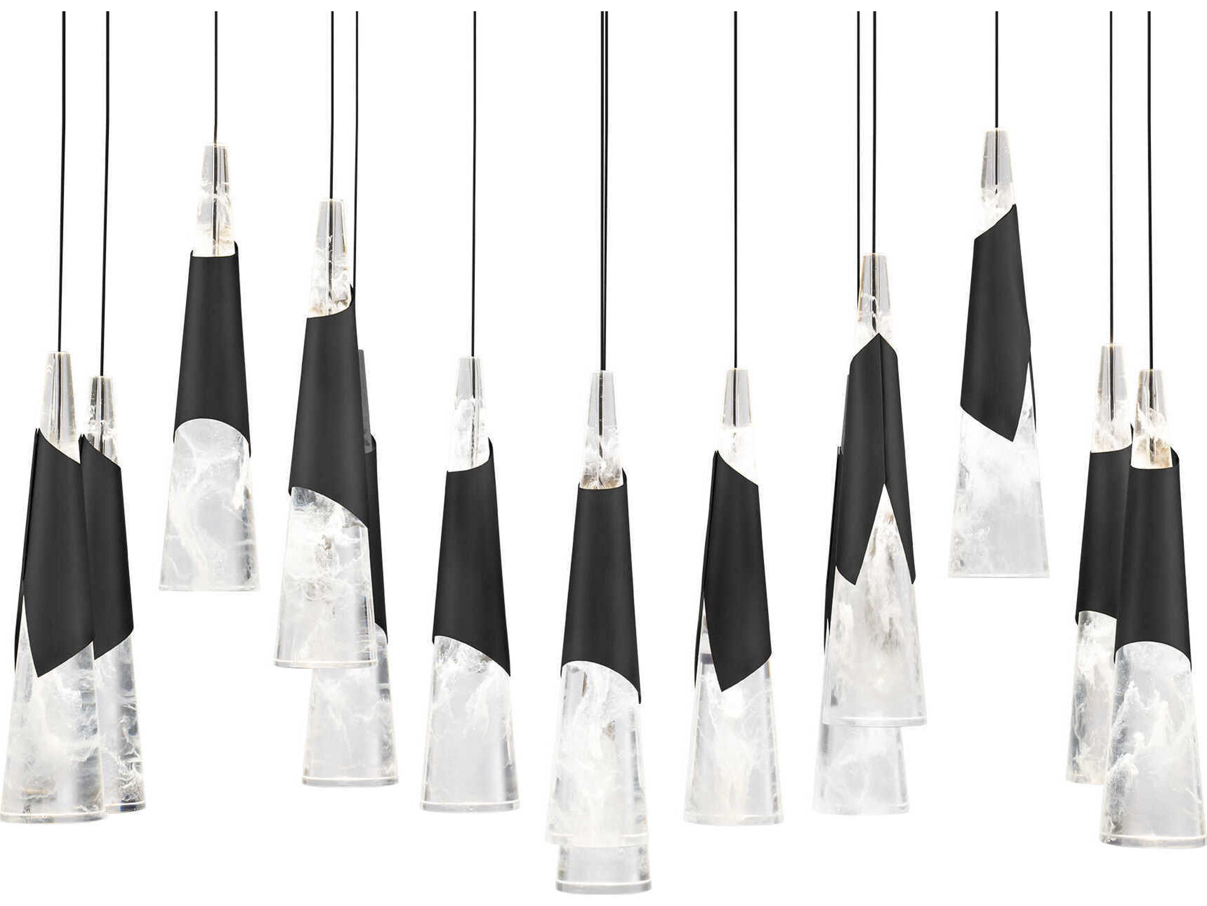 Modern Forms Kilt 14-Light Black Island Pendant