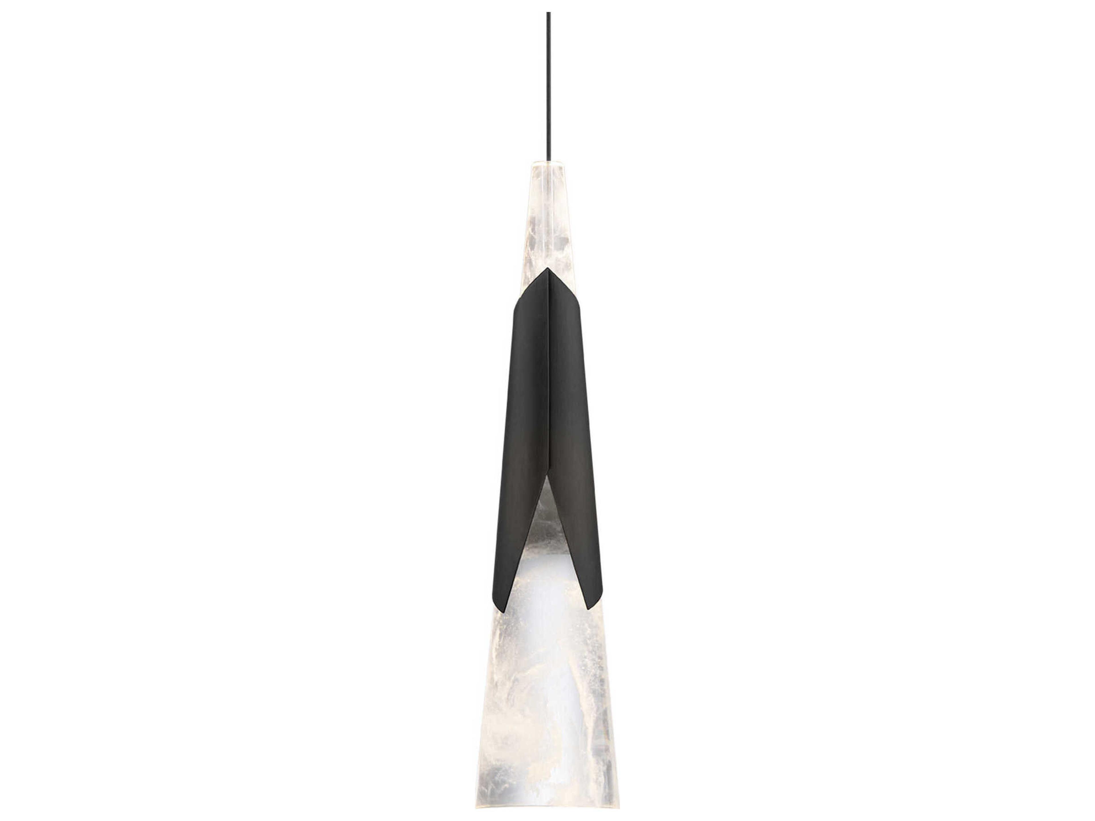 Modern Forms Kilt 1-Light Black Mini Pendant