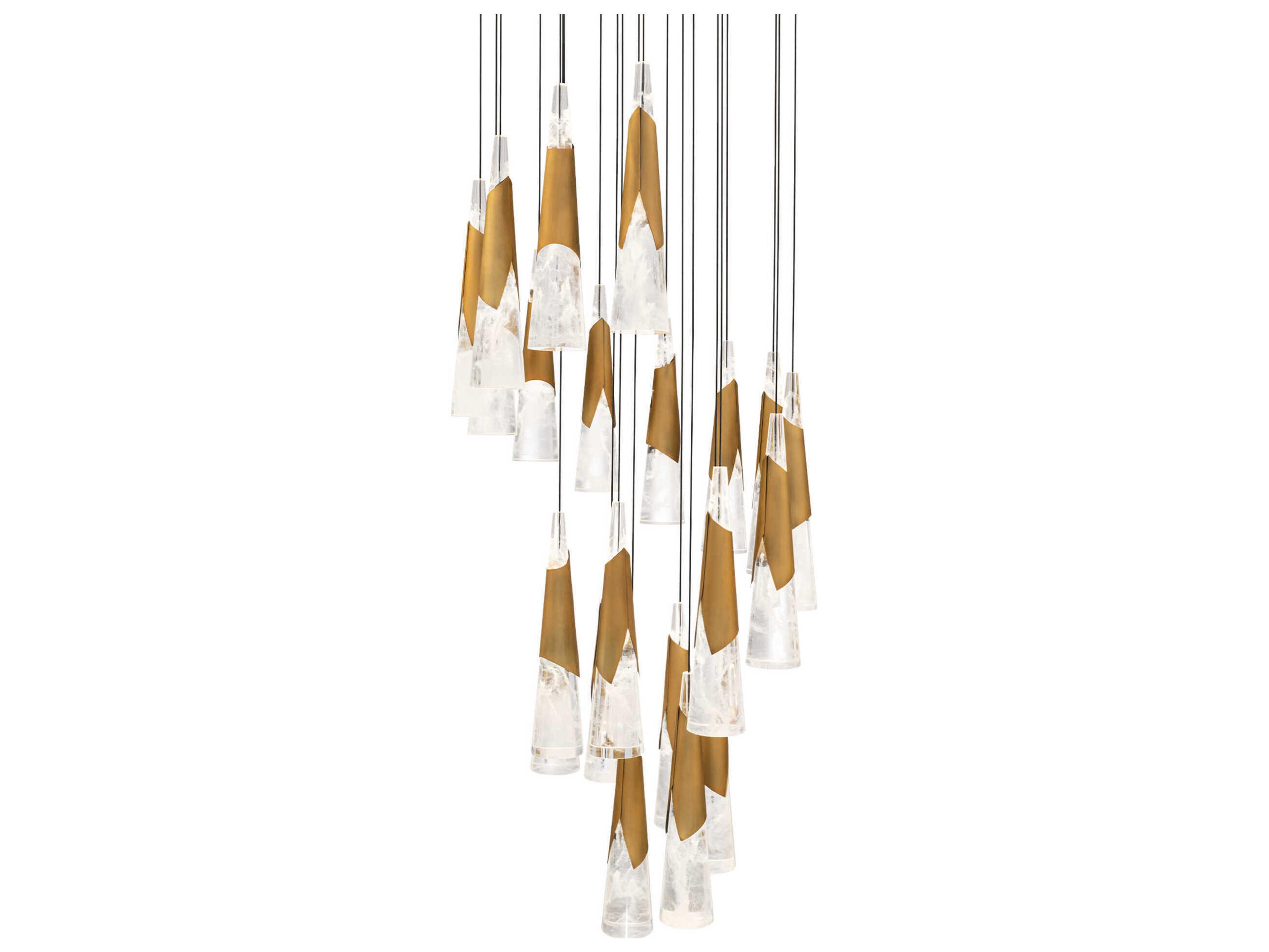Modern Forms Kilt 21-Light Aged Brass Pendant