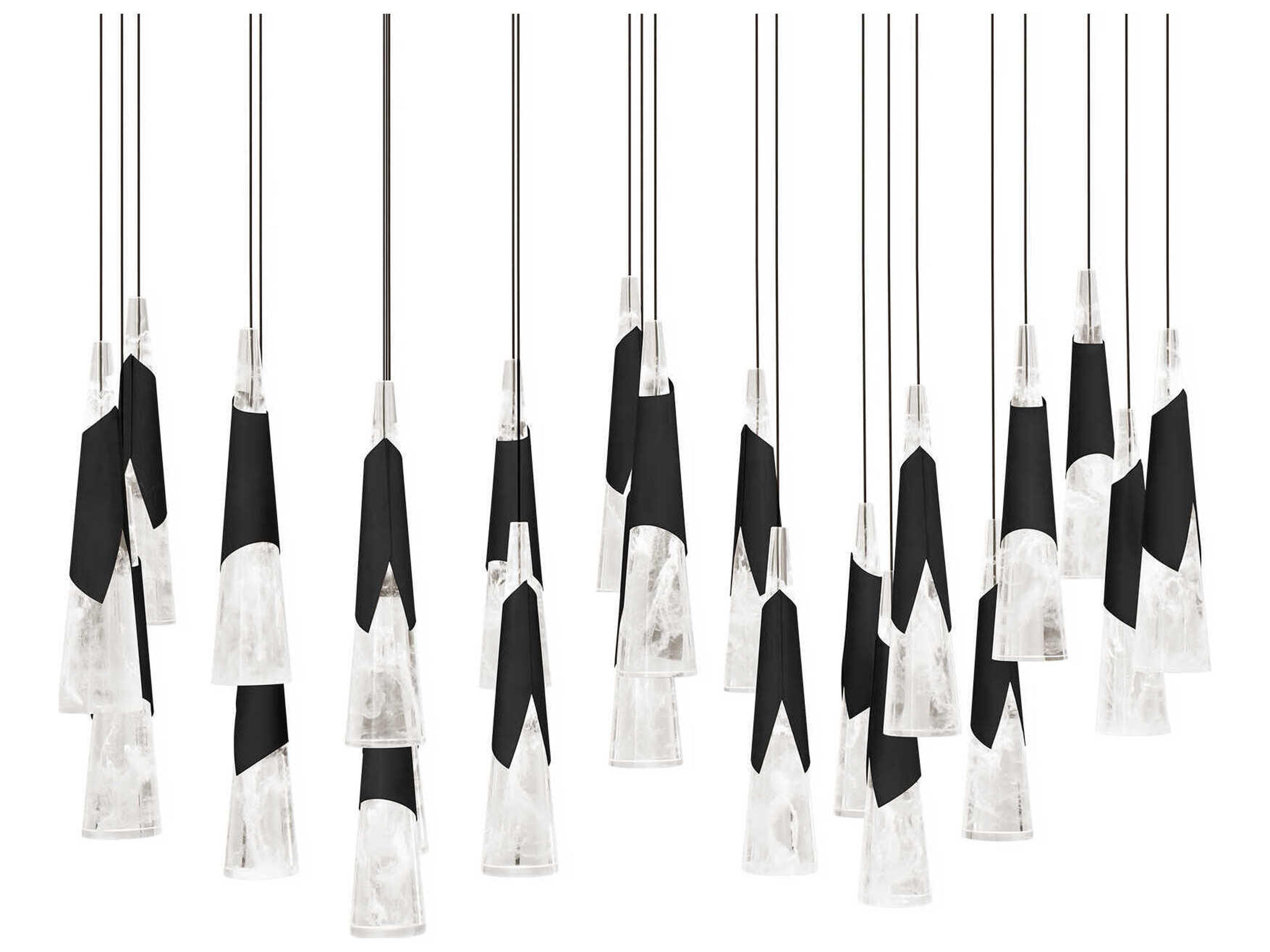 Modern Forms Kilt 23-Light Black Island Pendant