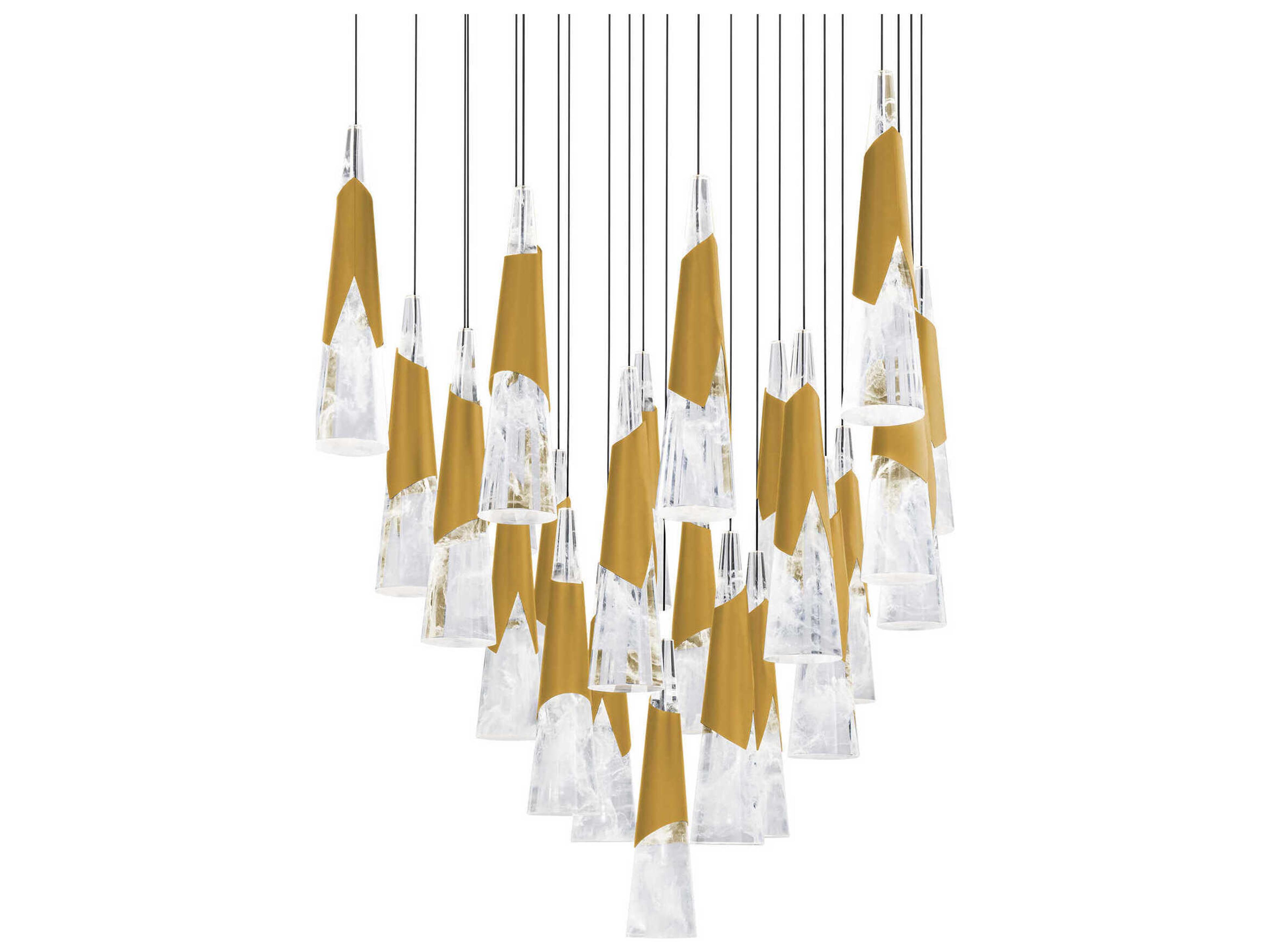 Modern Forms Kilt 25-Light Aged Brass Pendant