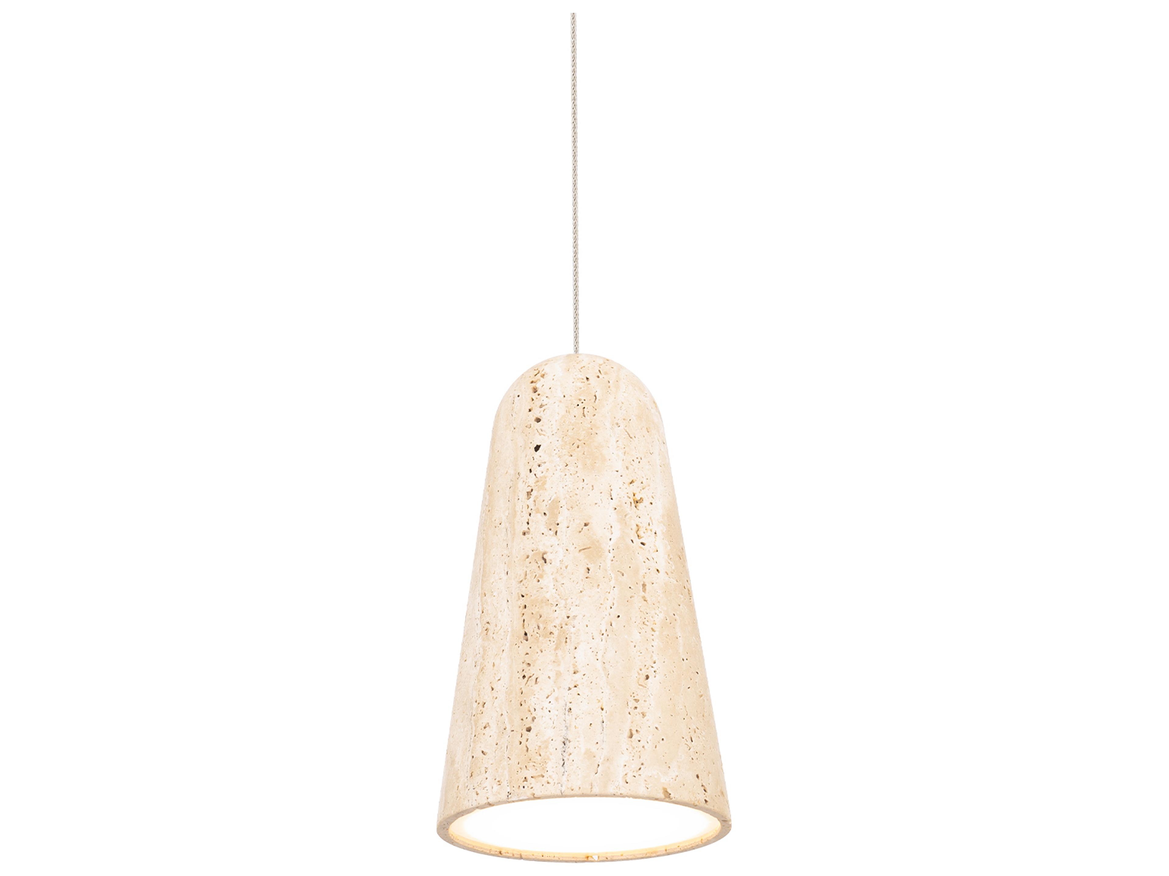 Modern Forms Pompeii 1-Light Beige Travertine Aged Brass Mini Pendant