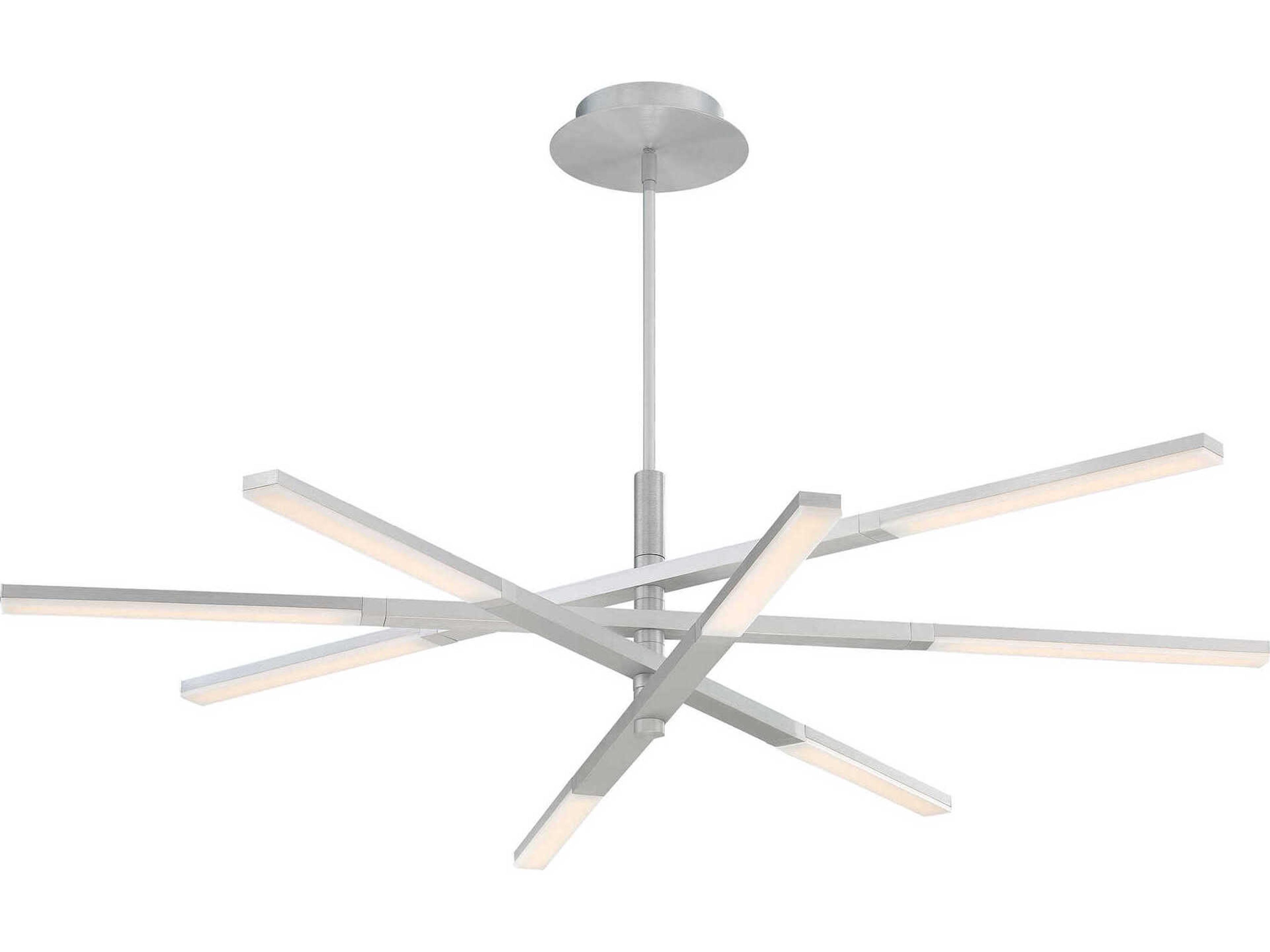 Modern Forms Stacked 1-Light Brushed Aluminum Silver LED Linear Pendant