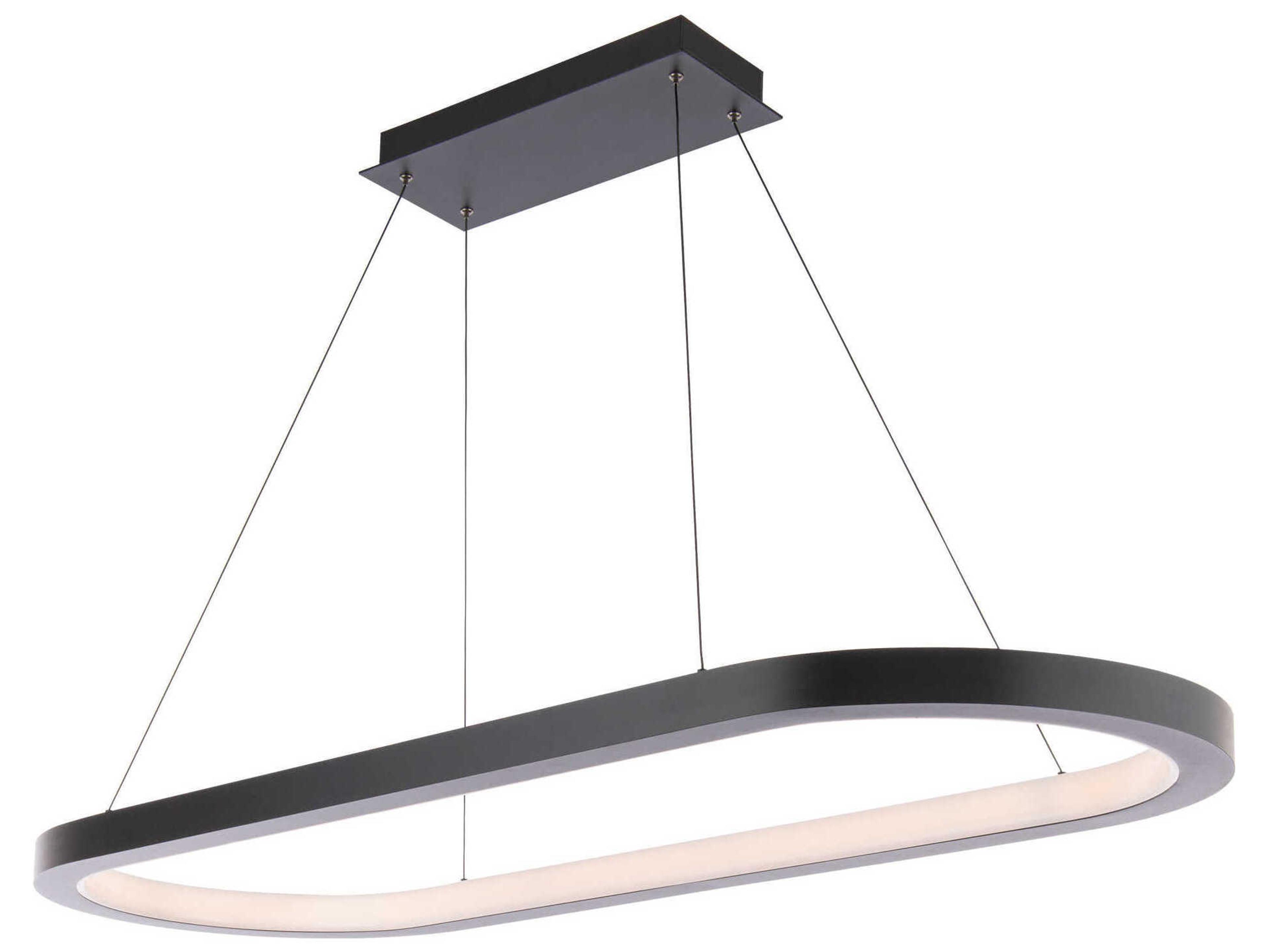 Modern Forms Racetrack 1-Light Black LED Island Pendant